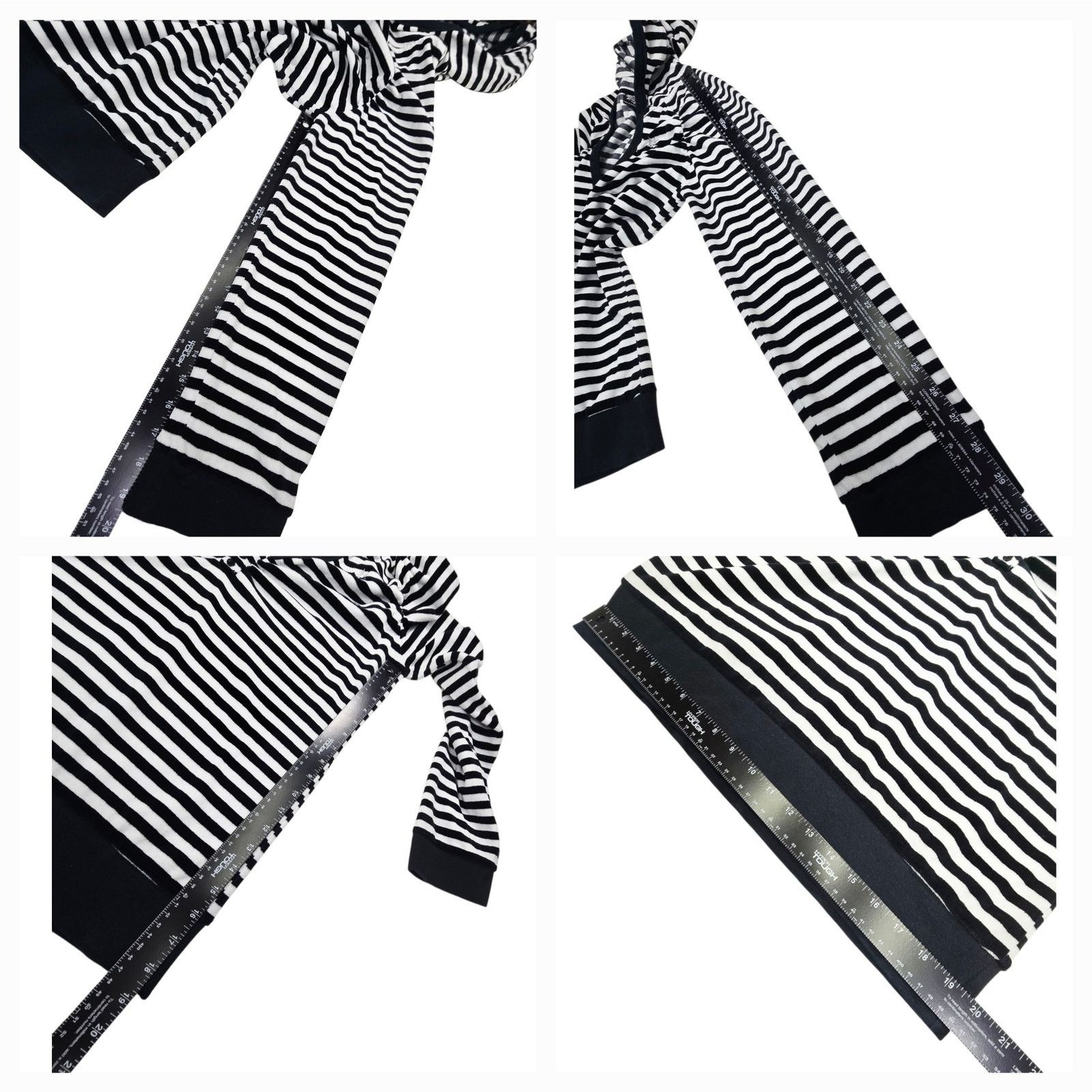 Avirex Avirex Womens XL Black White Striped Hooded Sweater Shirt Size XL / US 12-14 / IT 48-50 - 8 Thumbnail