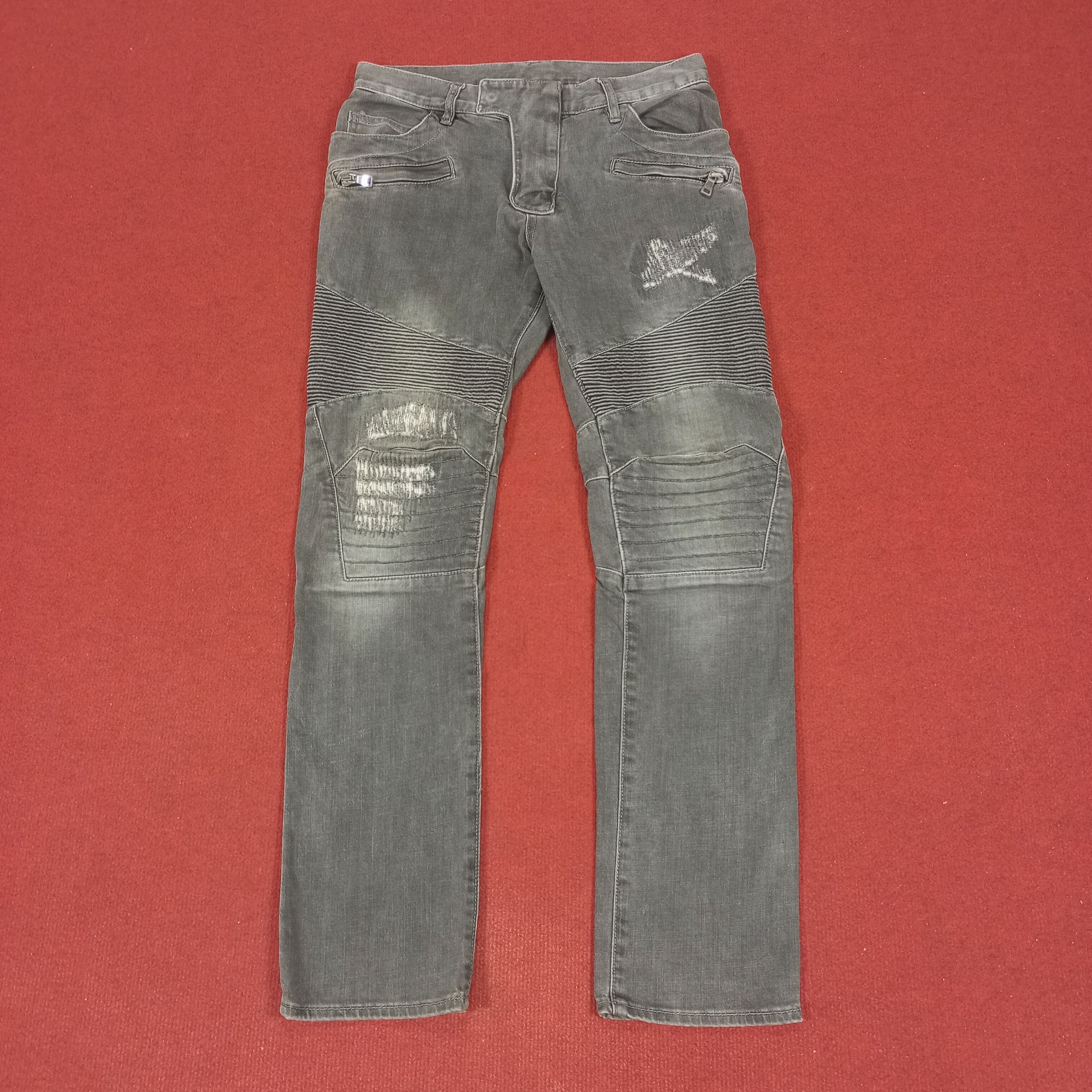 Vintage Balmain Jeans Bikers Riders Rock Punk Style Size US 30 / EU 46 - 1 Thumbnail