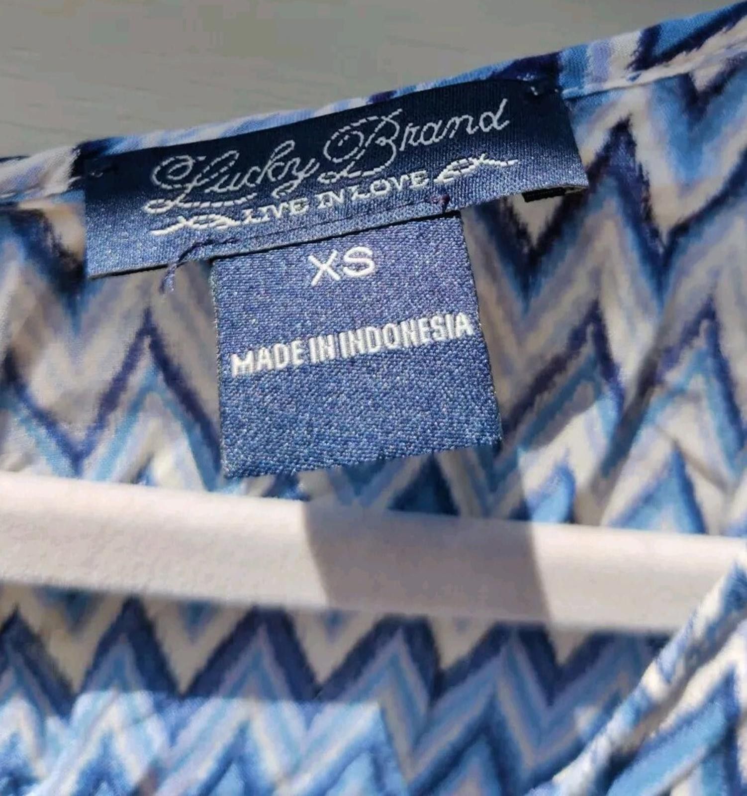 Lucky Brand Lucky Brand Womens Blouse Top Zig Zag Chevron Pattern Sz XS Size XS / US 0-2 / IT 36-38 - 6 Thumbnail