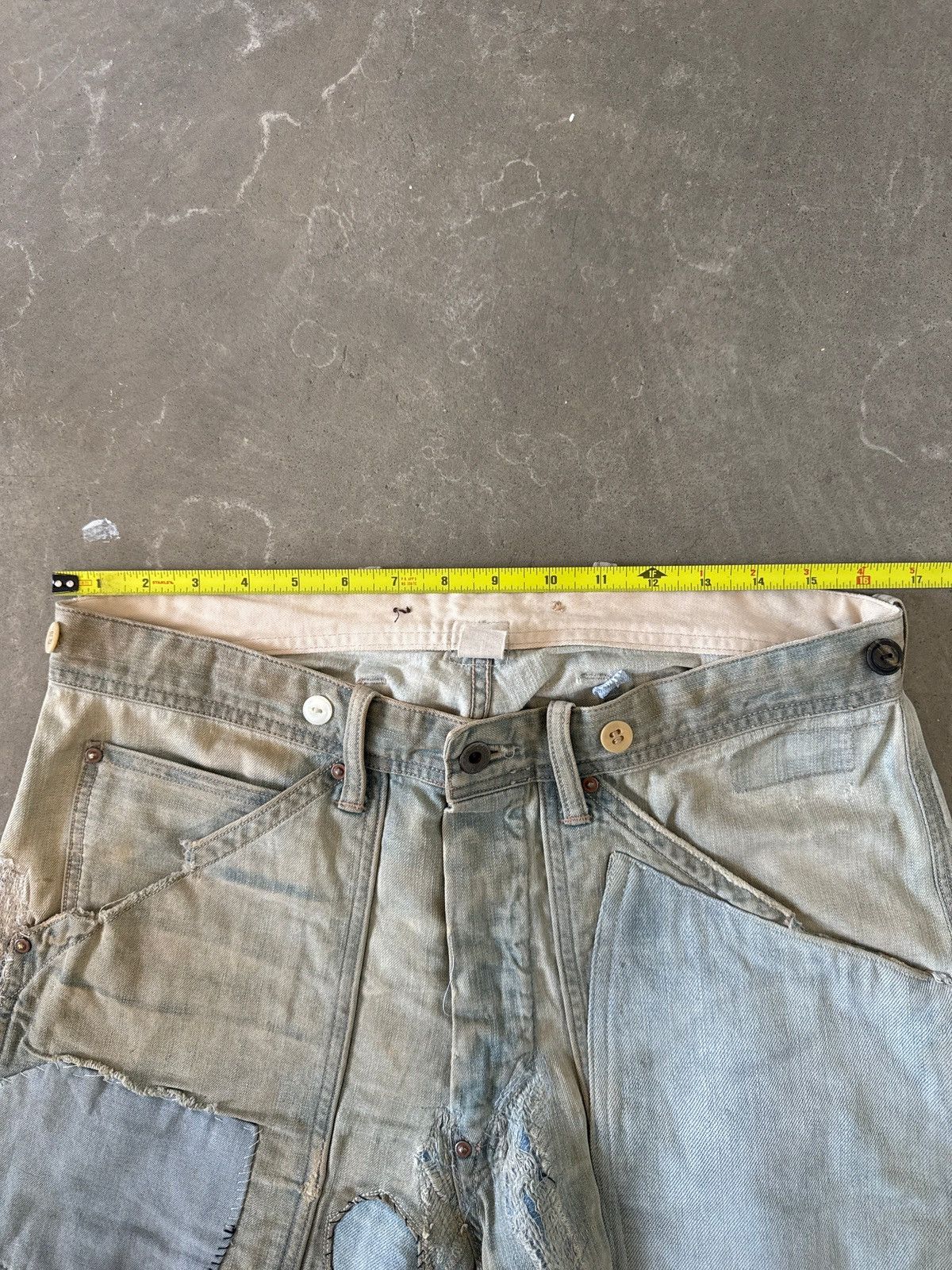 RRL Ralph Lauren RRL by Polo Ralph Lauren Indigo Distressed Patchwork Selvedg Size US 32 / EU 48 - 9 Thumbnail