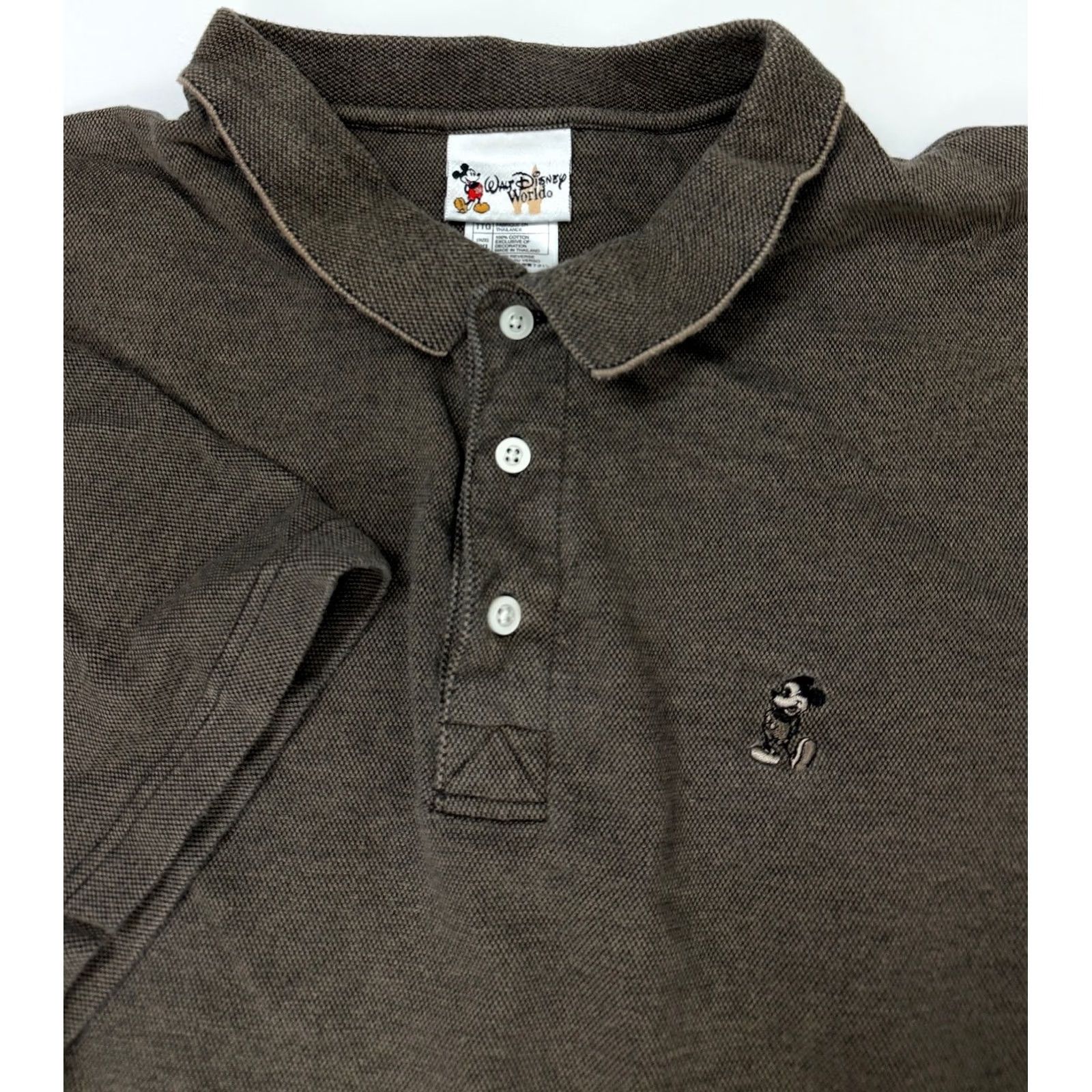 Disney VINTAGE Disney Polo Shirt 2XL Men's Brown Cotton Mickey Mouse Embroidered Midweight Knit Polo Shirt 90s Cartoon Vintage Disney Worldwide Size US XXL / EU 58 / 5 - 2 Thumbnail