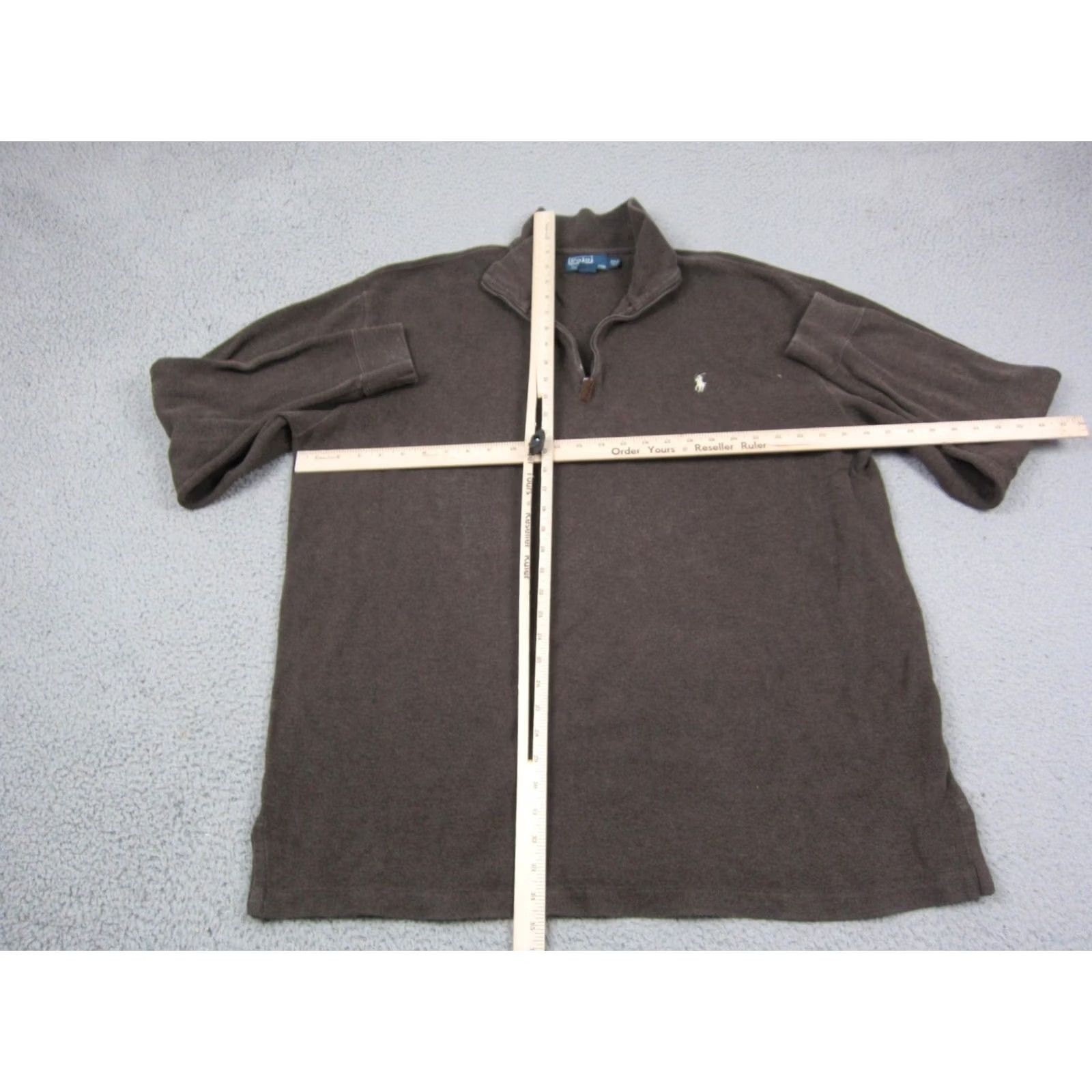 Polo Ralph Lauren Polo Ralph Lauren Sweatshirt Adult 2XLT Brown White Pony 1/4 Zip Mens Size US XXL / EU 58 / 5 - 6 Thumbnail