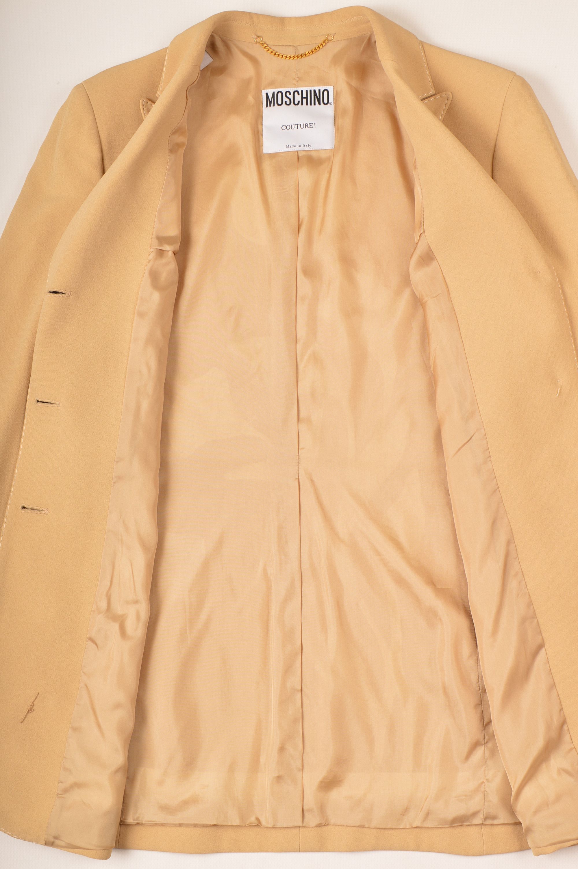 Designer × Moschino × Vintage Moschino Couture Vintage Embroidered Flowers Beige Blazer Size L / US 10 / IT 46 - 4 Thumbnail