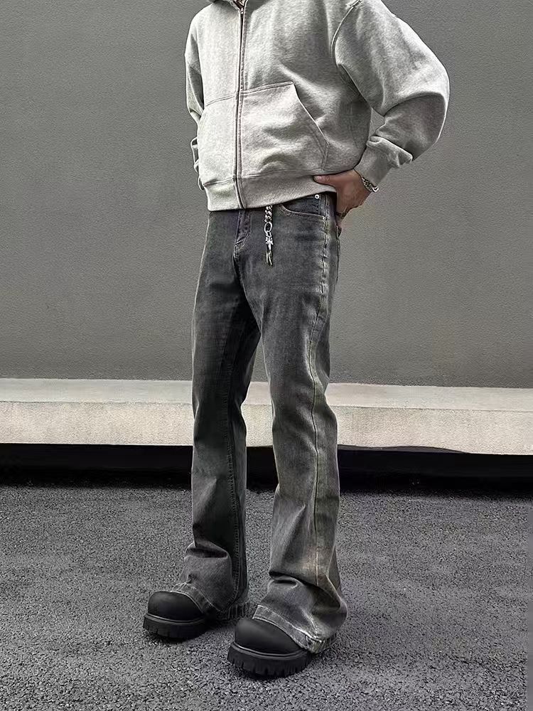 Japanese Brand × Jean Washed vintage straight-leg micro-flared jeans Size US 33 - 4 Thumbnail