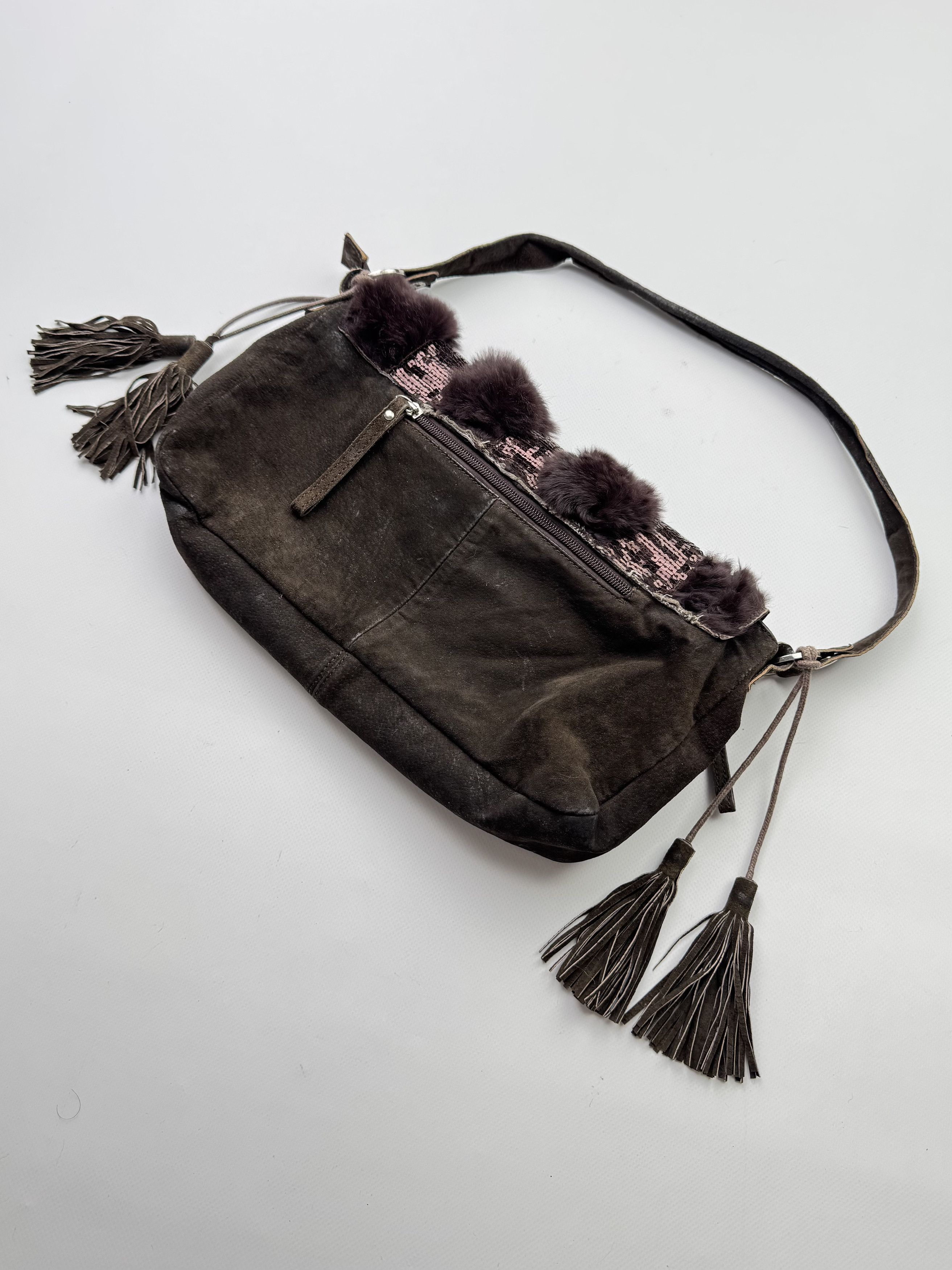 Hysteric Glamour Vintage Suede/Real Fur Handle Bag B669(V460)E2 Size ONE SIZE - 5 Thumbnail