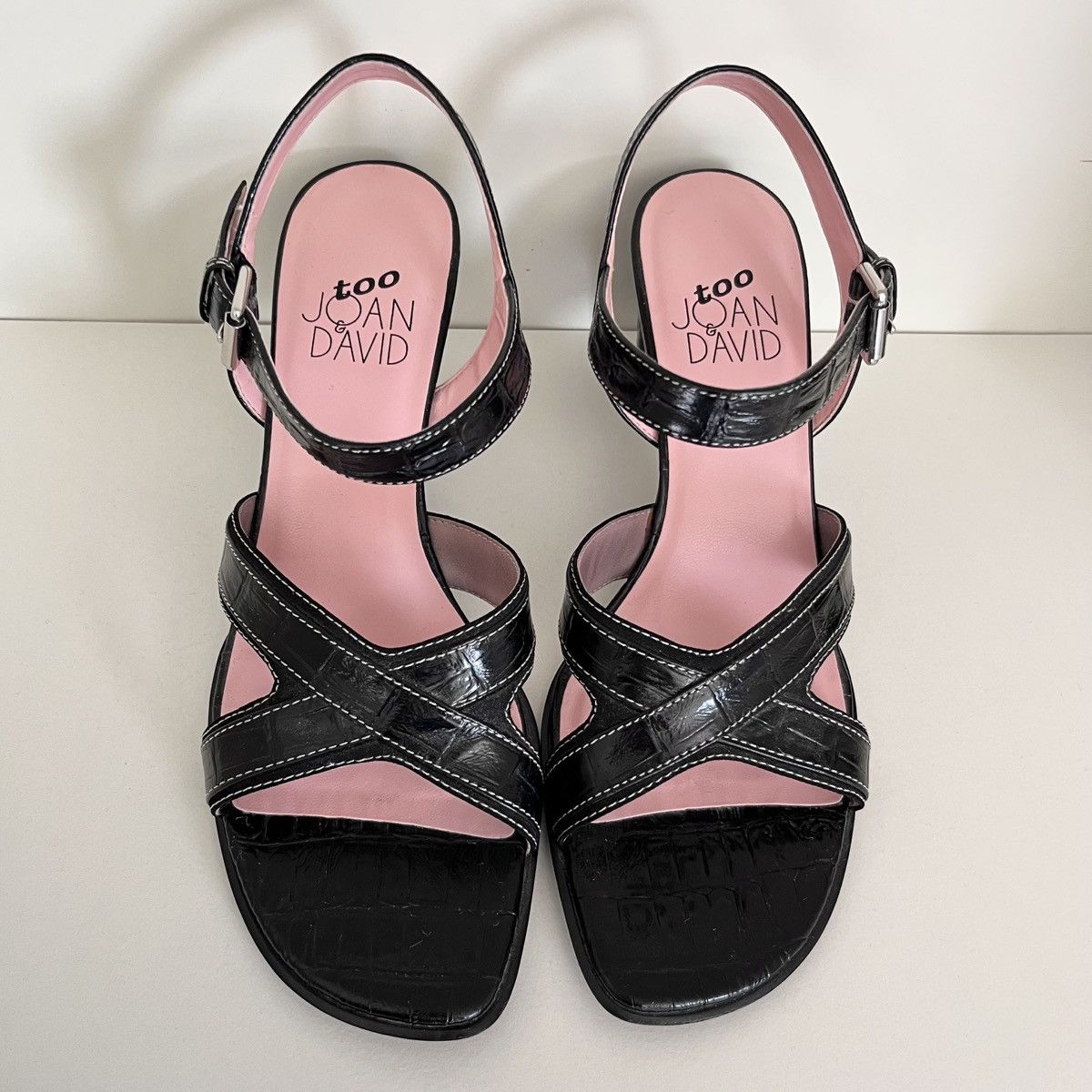 Other Y2k too Joan & David leather stitched heeled sandals Size US 6 / IT 36 - 12 Thumbnail