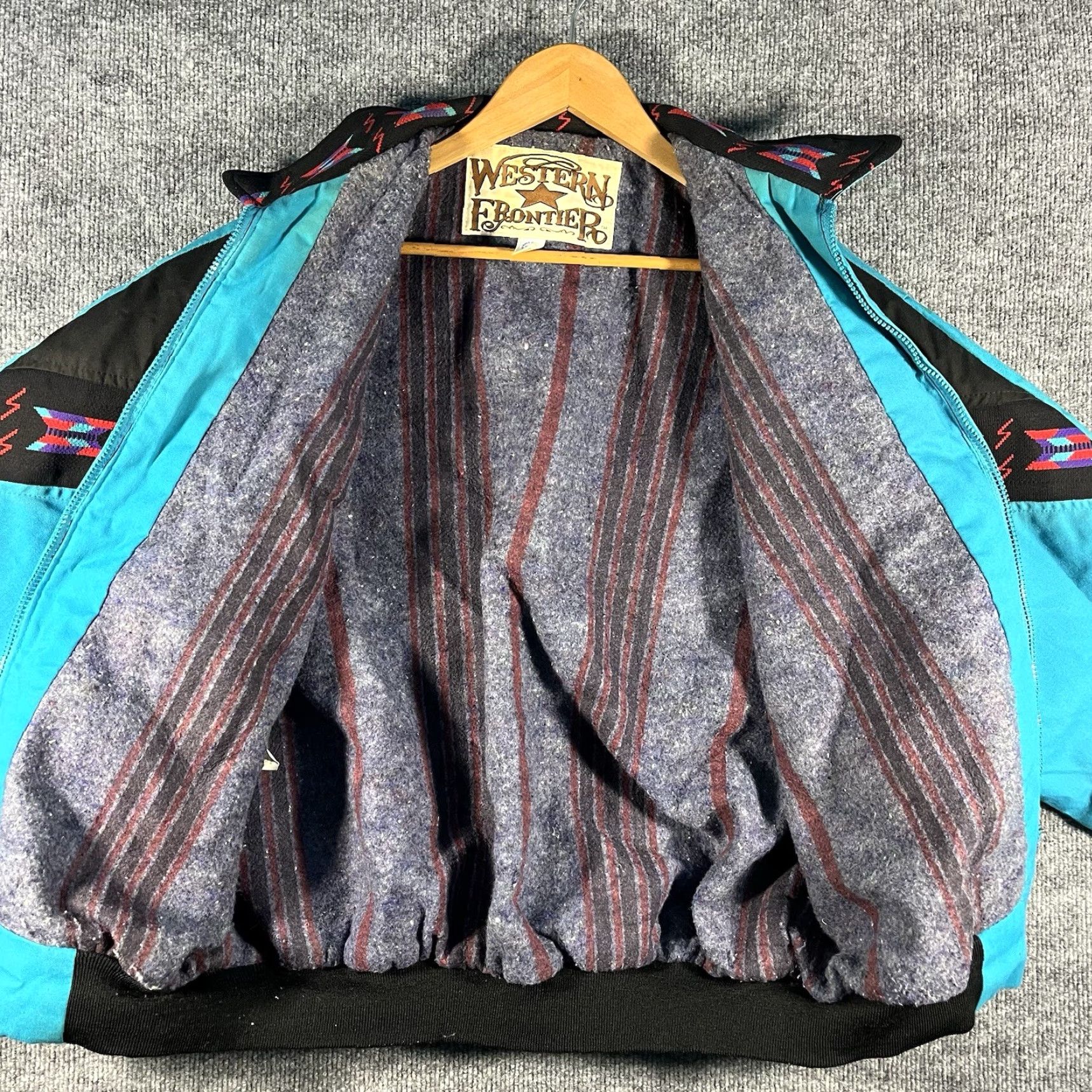 Vintage VINTAGE Western Frontier Jacket Cotton Turquoise Bomber Lined Workwear XL Mens Size US XL / EU 56 / 4 - 4 Thumbnail