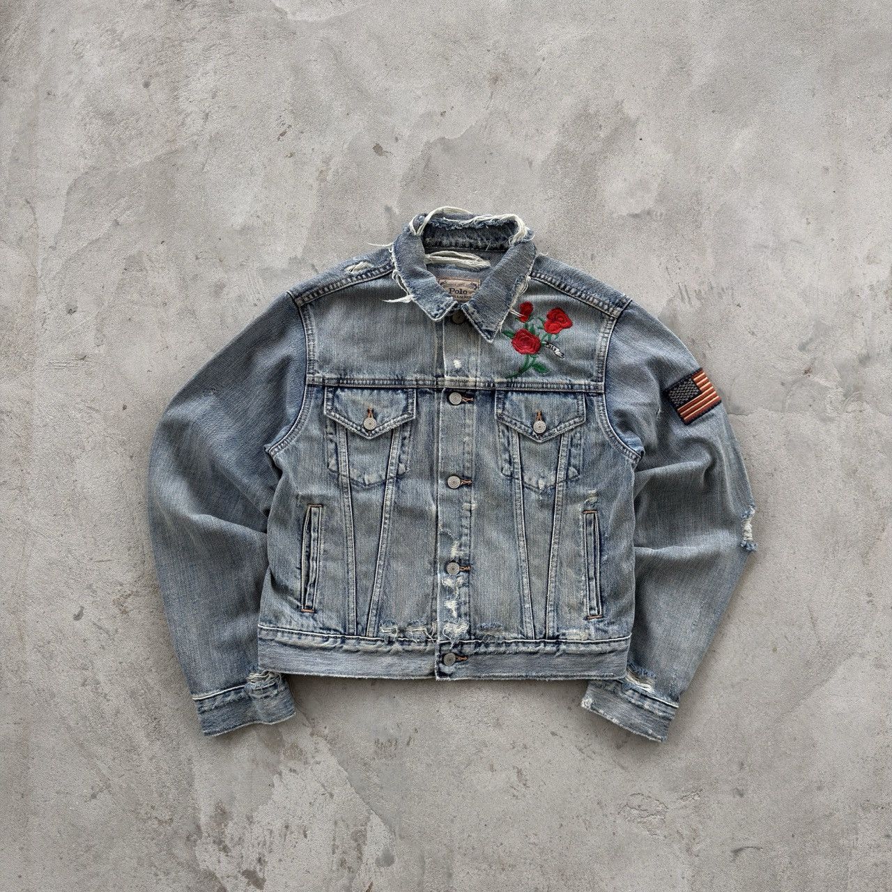 Polo Ralph Lauren Vintage Polo Ralph Lauren Distressed Denim Tracker Jacket Size M / US 6-8 / IT 42-44 - 1 Thumbnail