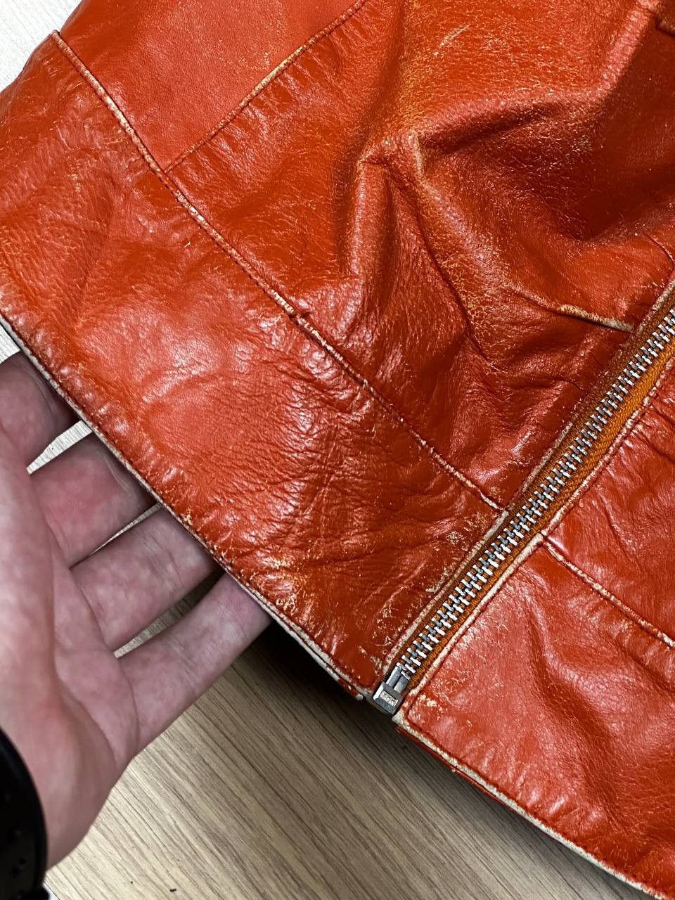 Leather Vintage Slim Bomber Cropped Leather Jacket Grunge Size S / US 4 / IT 40 - 9 Thumbnail