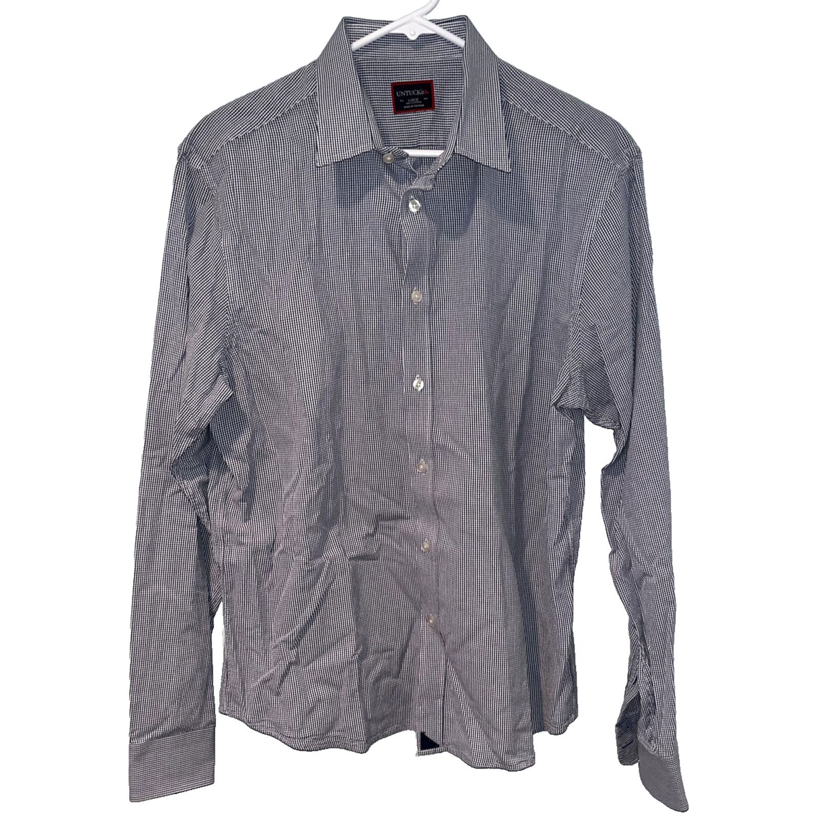 UNTUCKit UNTUCKit L Blue Check Button Up Shirt Long Sleeve Casual Size US L / EU 52-54 / 3 - 2 Thumbnail