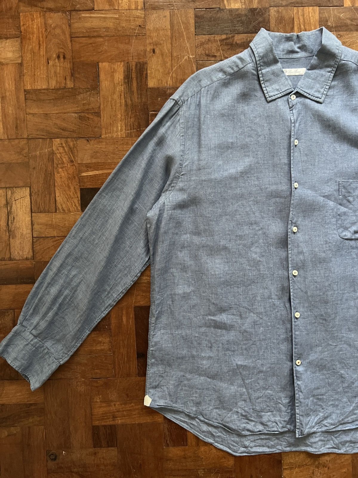 Loro Piana Loro Piana linen chambray shirt Size US XXL / EU 58 / 5 - 8 Thumbnail