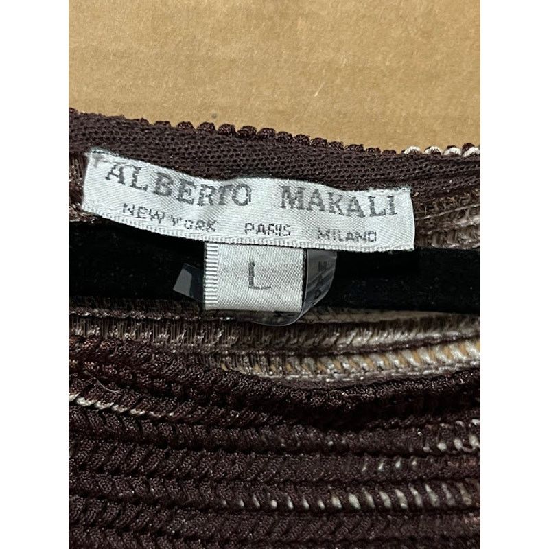 Other VTG Alberto Makali Cocoon Top Dark Brown Tan Cream Size L Size L / US 10 / IT 46 - 3 Thumbnail