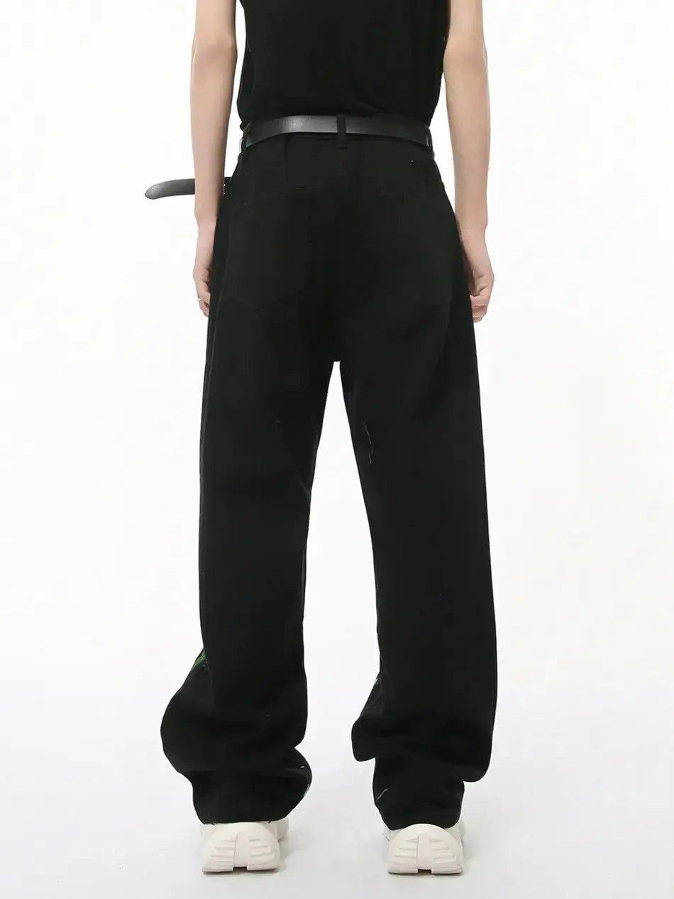 Japanese Brand Retro loose graffiti wide leg jeans Size US 32 / EU 48 - 4 Thumbnail