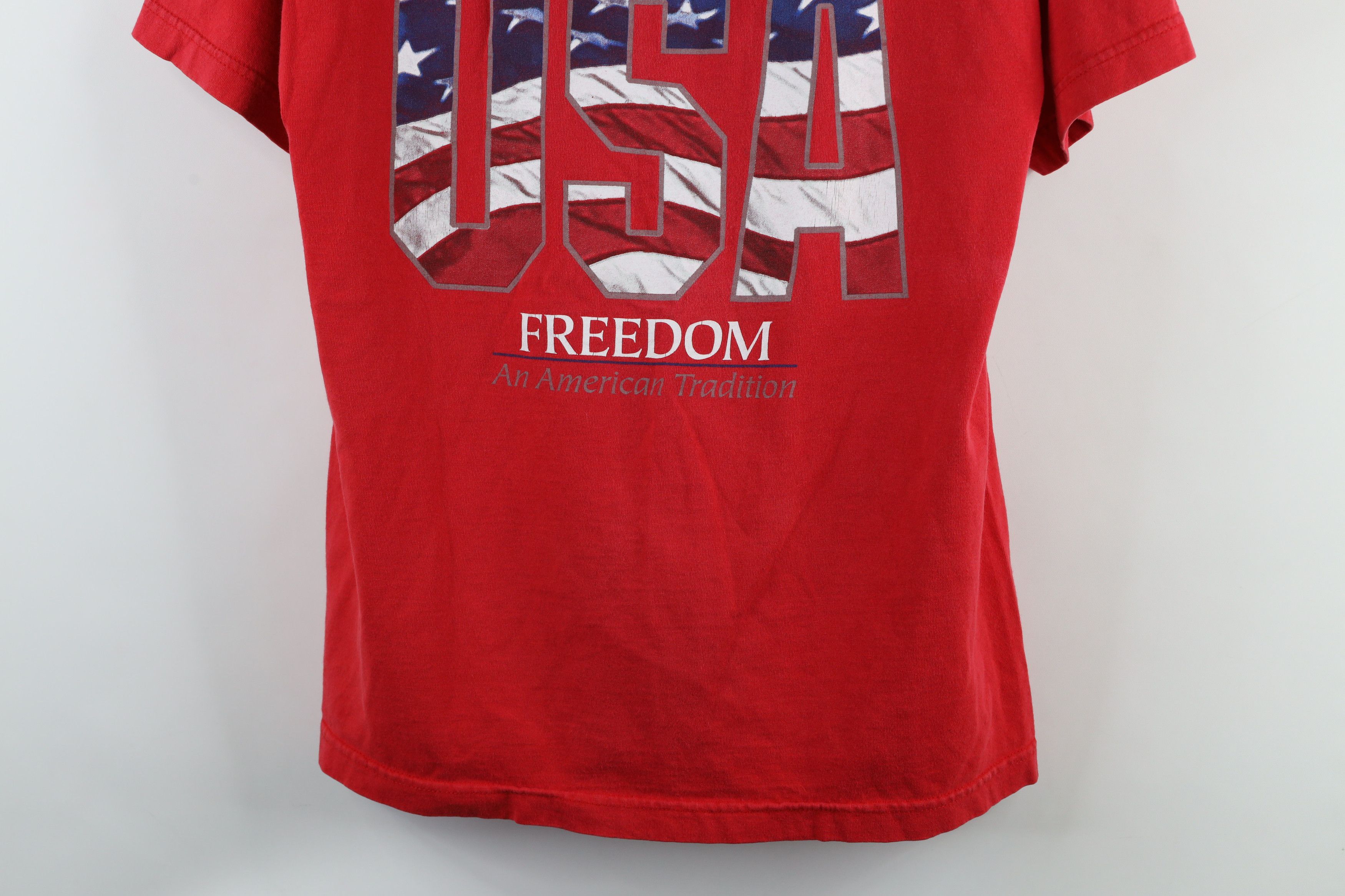 Vintage Vintage 90s Streetwear Spell Out USA Freedom T-Shirt Cotton Size US M / EU 48-50 / 2 - 3 Thumbnail