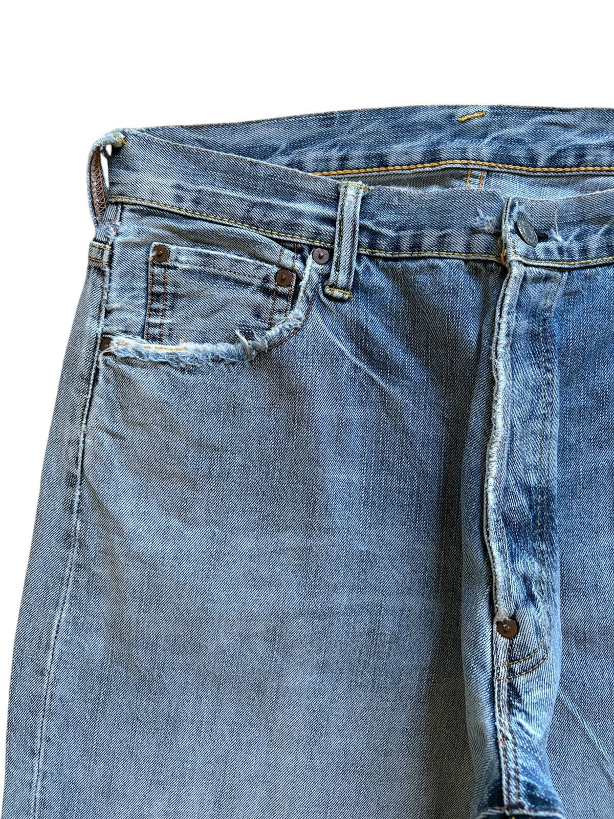 Evisu × Japanese Brand Vintage Japanese Evisu Seagulls Blue Wash Jean Shorts Size US 33 - 6 Thumbnail