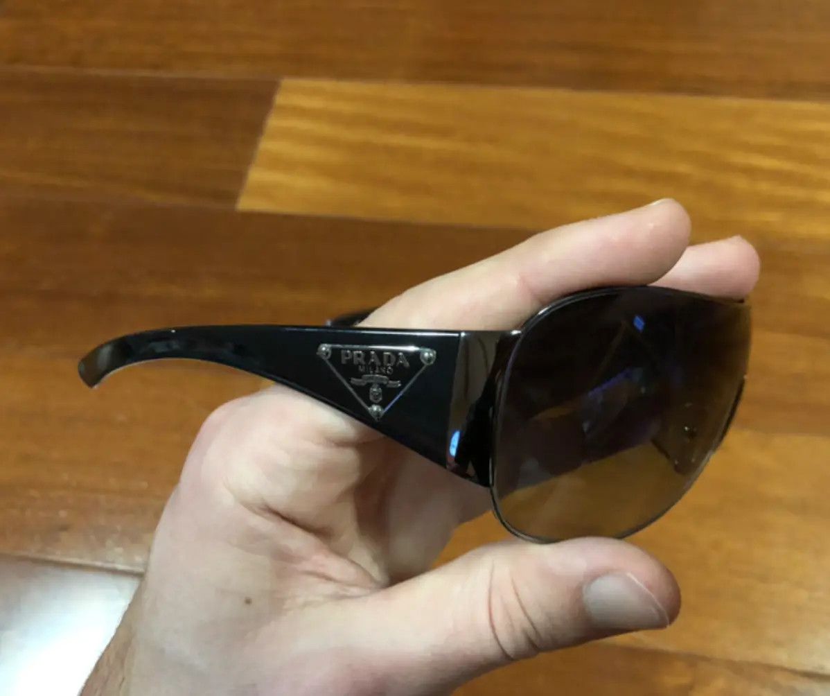 Prada PRADA Sunglasses Rectangle Wrap Shield Metal Symbole RI916 Size ONE SIZE - 2 Thumbnail