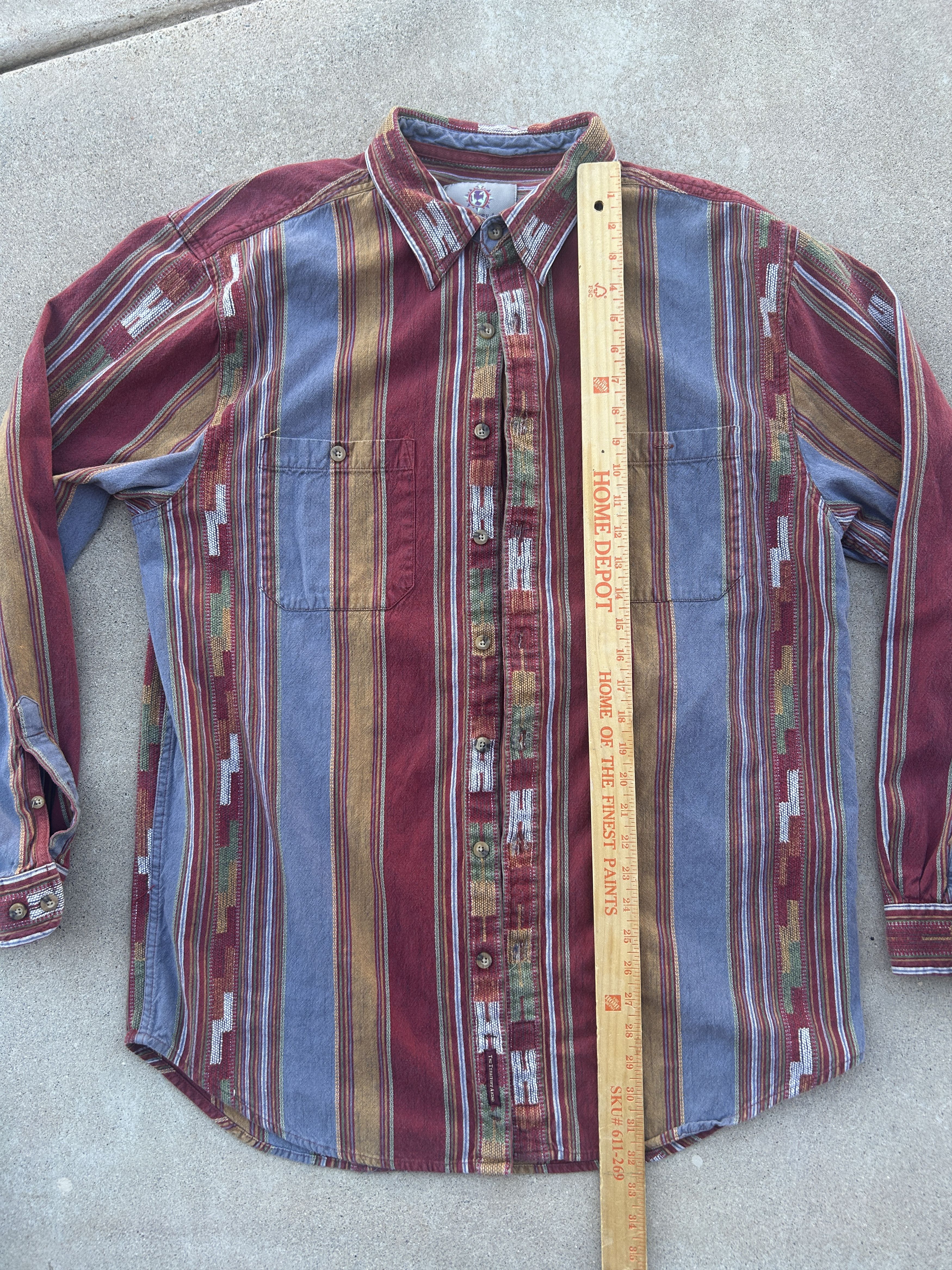 Other Vintage 90s y2k Aztec Carhartt Style Long Sleeve Button Up Size US XL / EU 56 / 4 - 3 Thumbnail