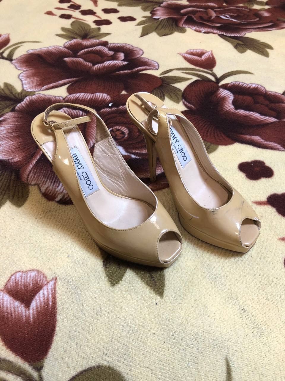 Jimmy Choo Jimmy Choo Womens Patent Leather Peep Toe Heel Pumps Size US 5 / IT 35 - 1 Thumbnail