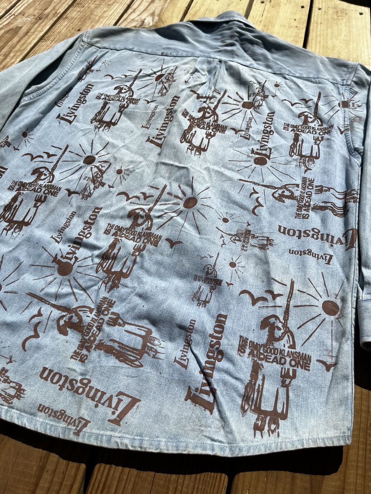 Japanese Brand Up/Cycled Denim Dead Klansman/Pornstar Button Up Shirt Size US L / EU 52-54 / 3 - 6 Thumbnail