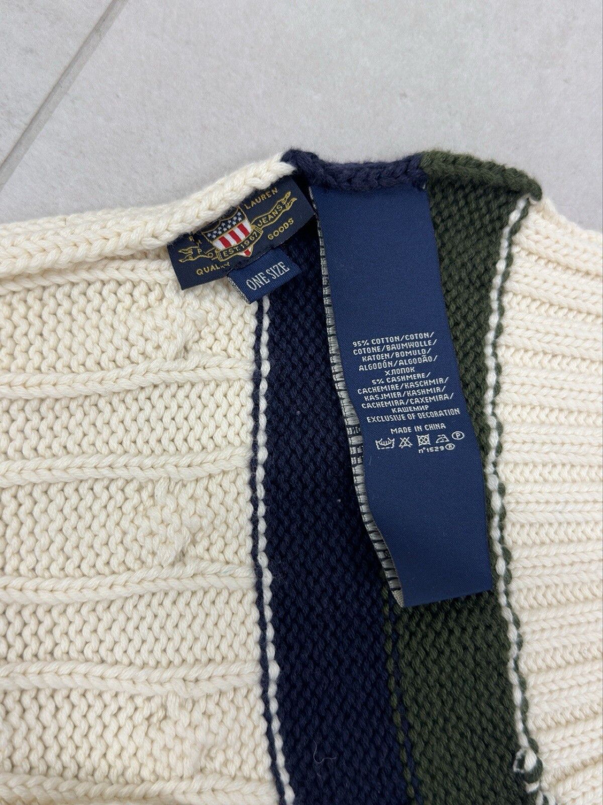 Polo Ralph Lauren Ralph Lauren Cotton Cashmere Blend Cable Knit Scarf Size ONE SIZE - 5 Thumbnail