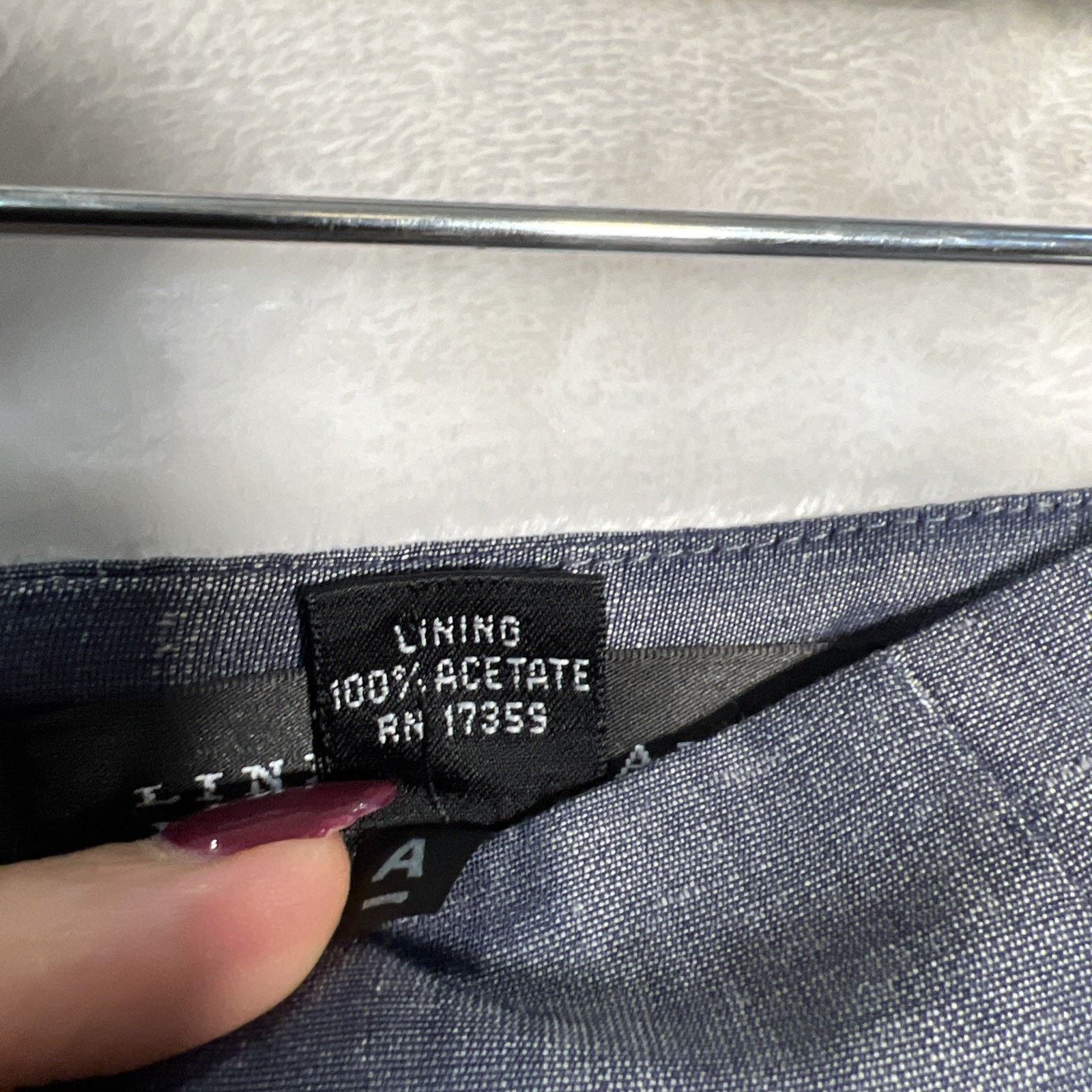 Ellen Tracy Linda Allard Ellen Tracy Blue Shiny Back Zip ￼Linen Blend Pe Size 38" / US 16 / IT 52 - 3 Thumbnail