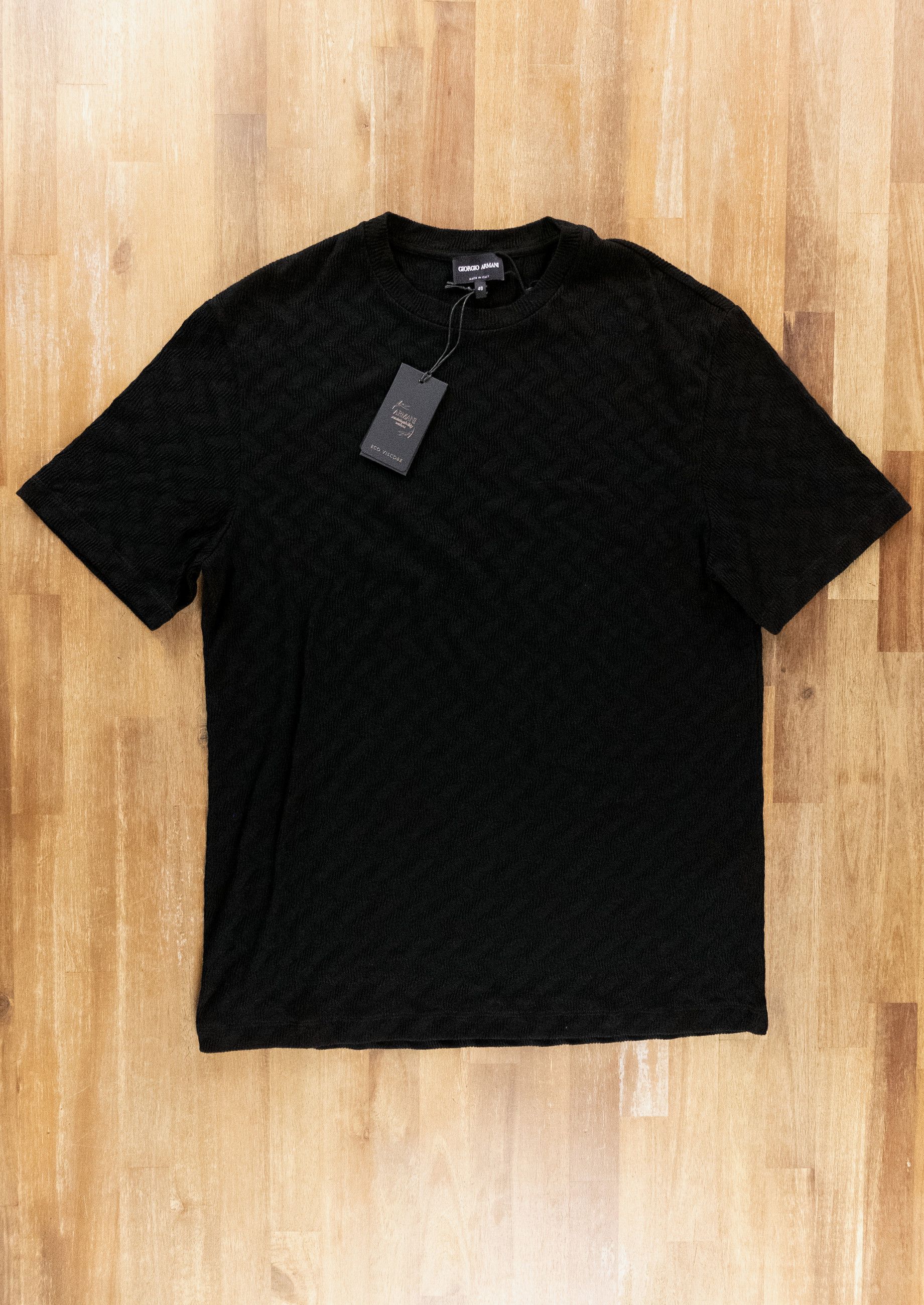 Giorgio Armani GIORGIO ARMANI mainline black zigzag pattern t-shirt Size US M / EU 48-50 / 2 - 6 Thumbnail