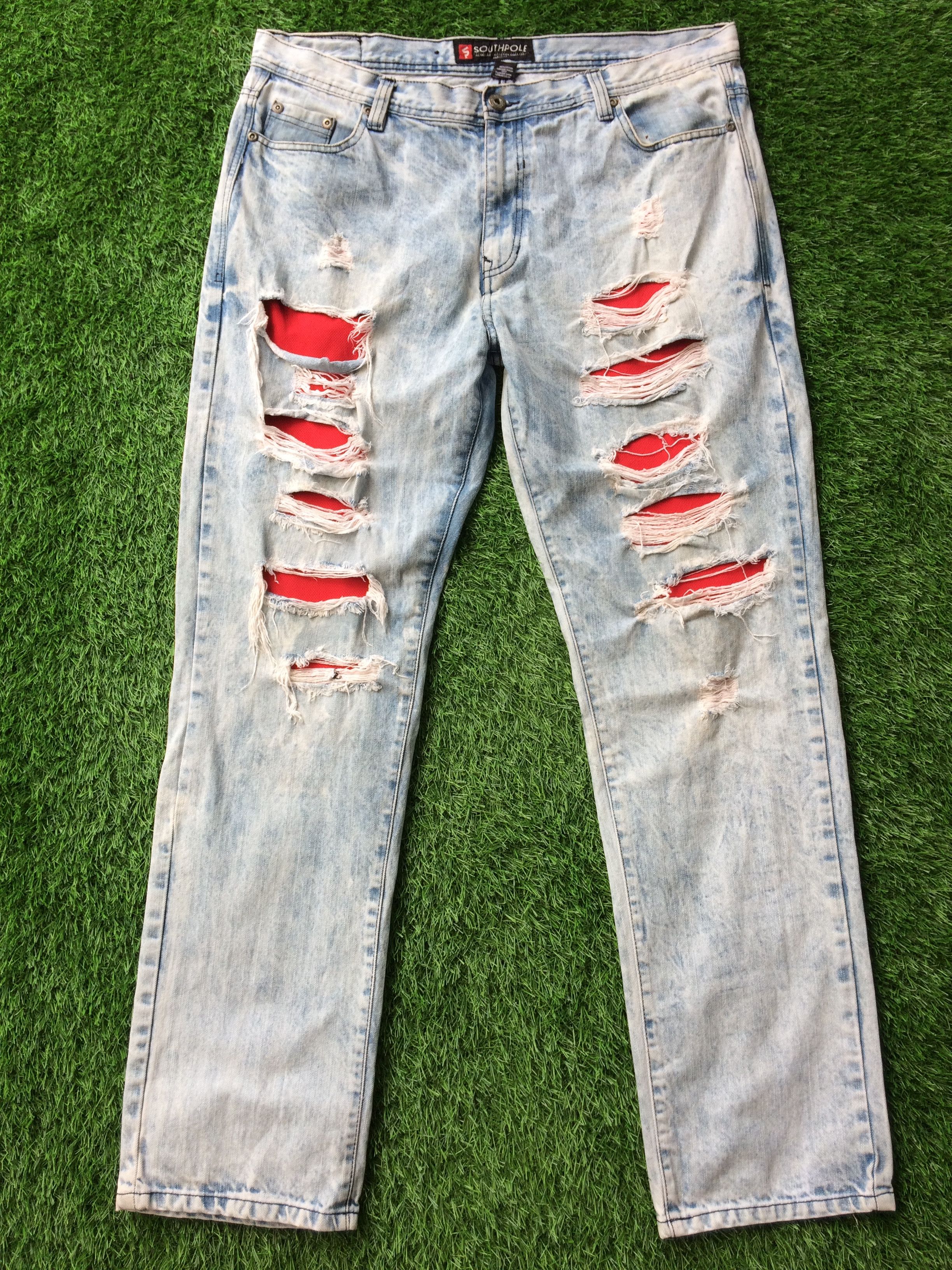 Southpole Distressed Ripped Southpole Acid Wash Jeans D-722 Size US 40 / EU 56 - 1 Thumbnail