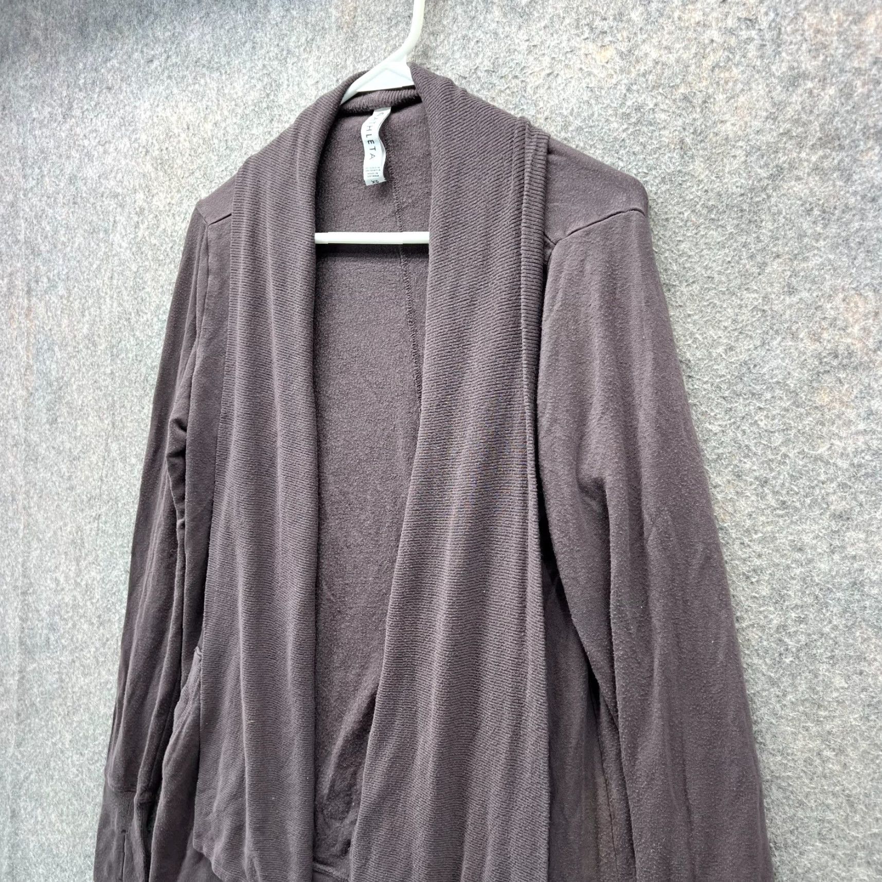 Athleta Athleta Sweater Cardigan Womens XS Purple Solid Stretch Fleece Logo 77944 Size XS / US 0-2 / IT 36-38 - 6 Thumbnail