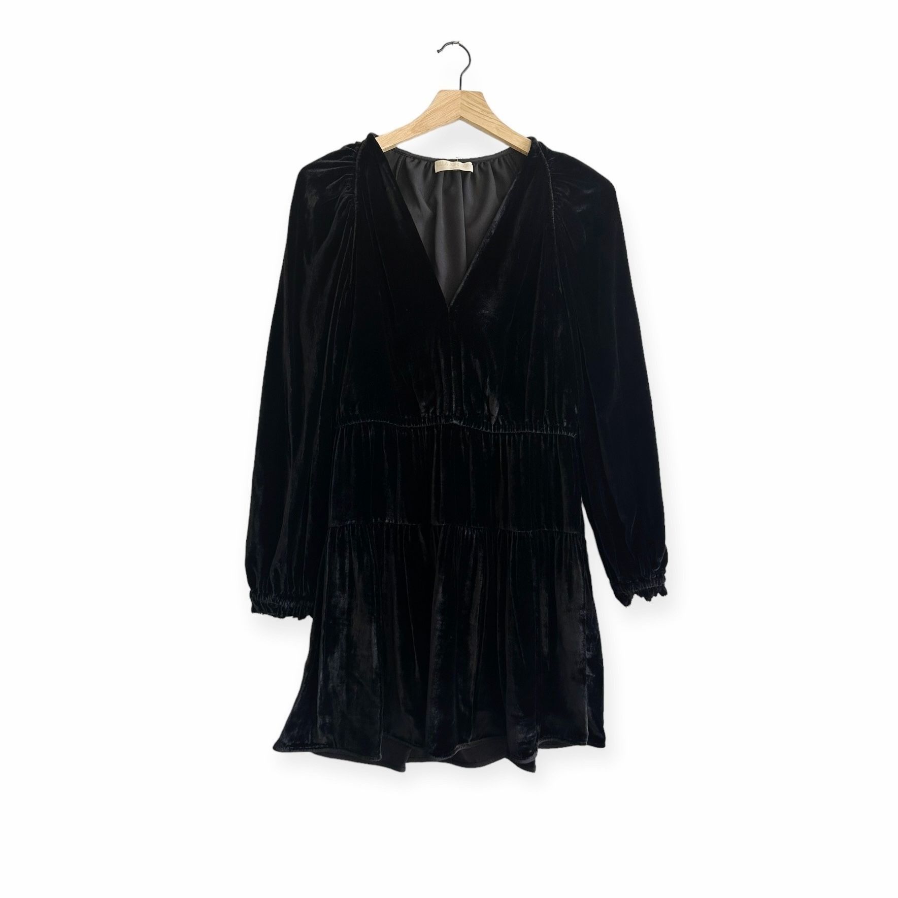 Ulla Johnson ULLA JOHNSON Audrey Tiered Puff-sleeve Velvet Mini Dress In Size M / US 6-8 / IT 42-44 - 4 Thumbnail