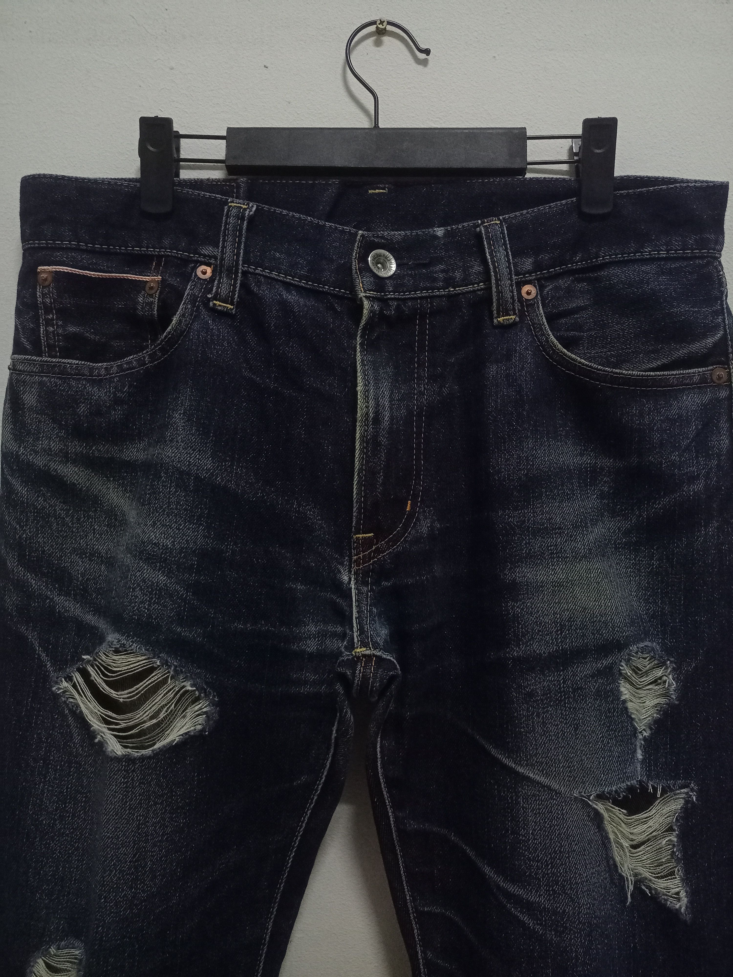 Uniqlo Vintage Japanese Uniqlo Selvedge Distressed Baggy Jeans Size US 34 / EU 50 - 4 Thumbnail