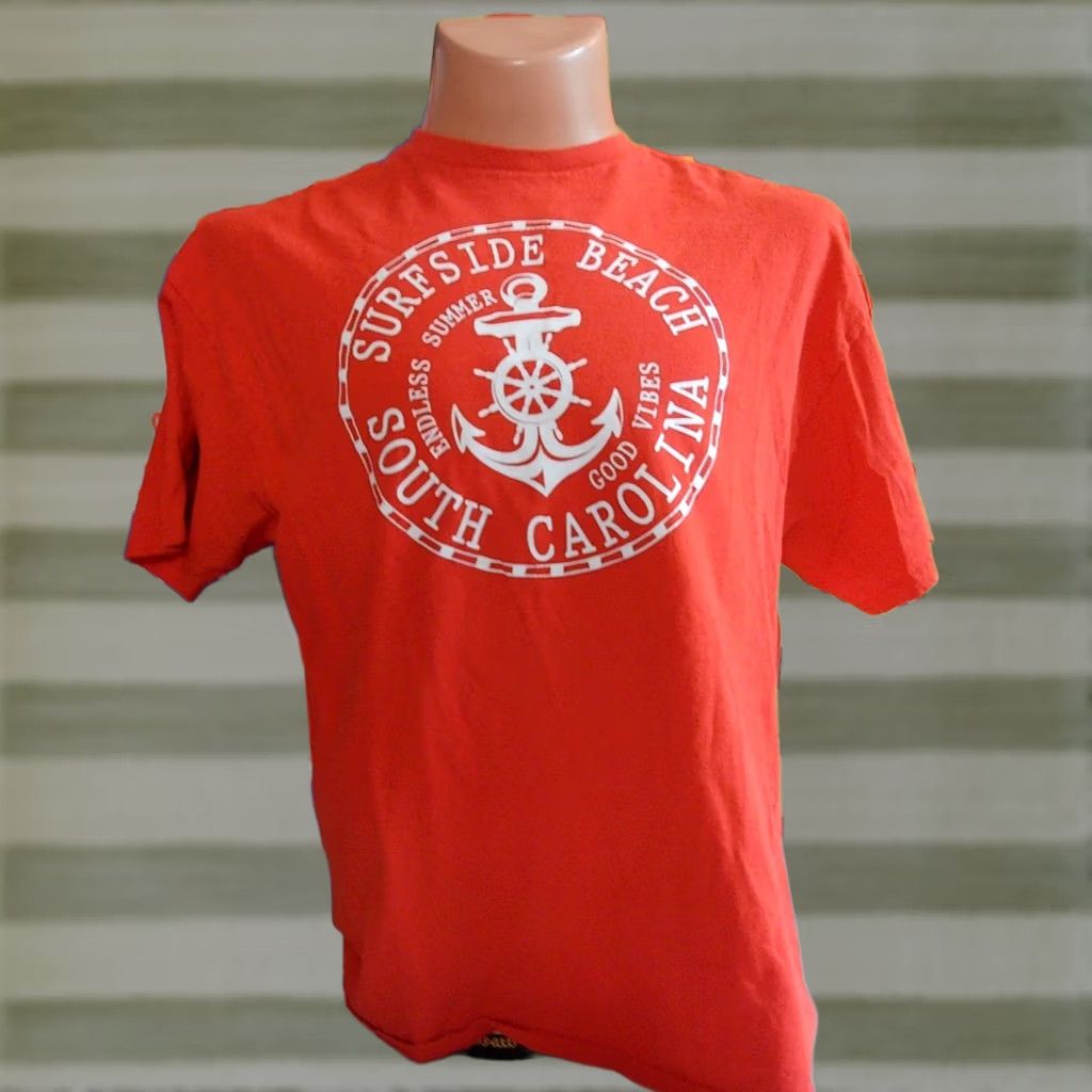 Vintage VTG Surfside Beach T Shirt Men's 2XL Slim Red Delta Pro Weight Cotton Ocean Nautical USA Surfing Family Fun Shirt Size US XXL / EU 58 / 5 - 1 Thumbnail