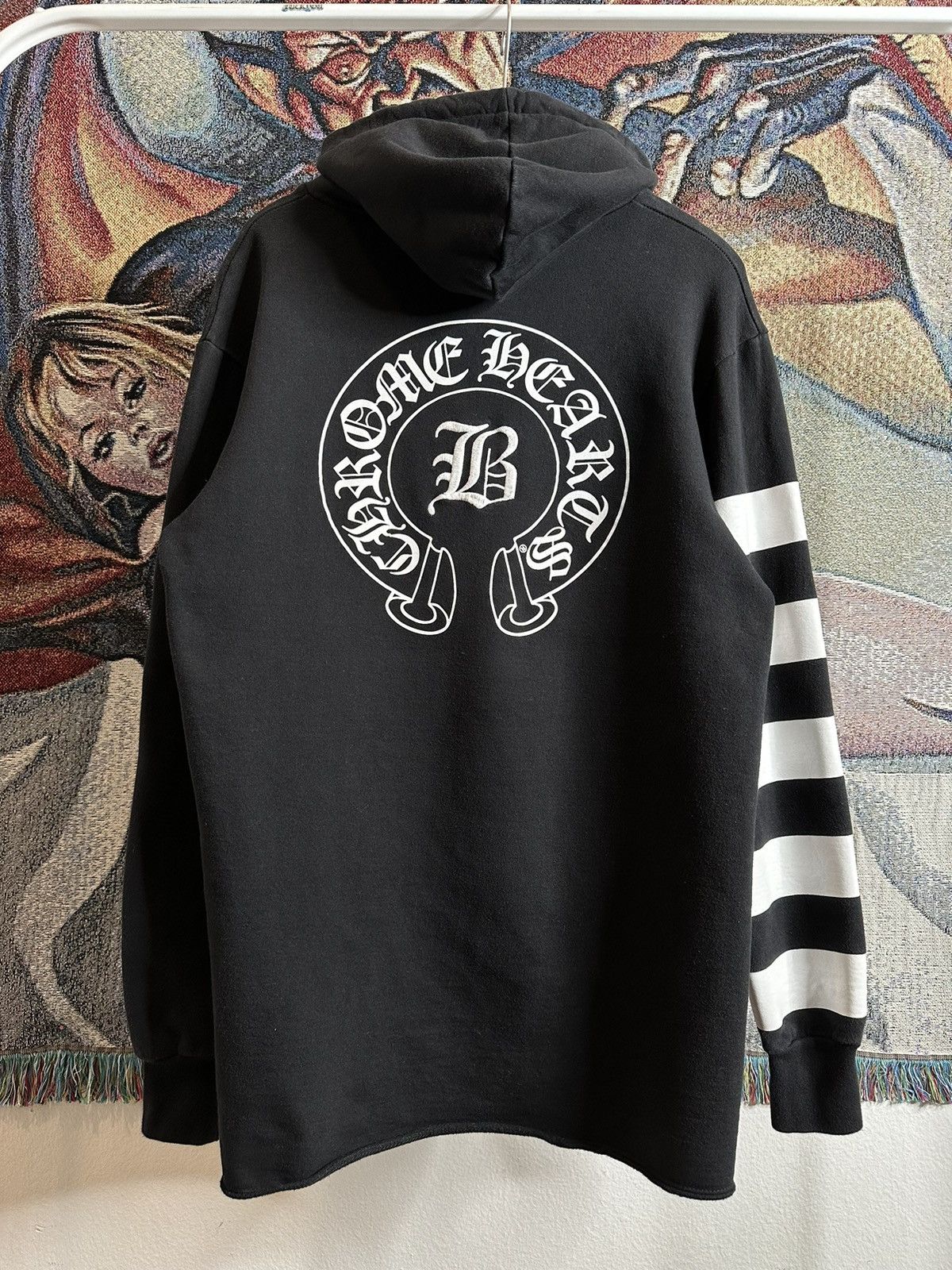 image of Chrome Hearts Bella Hadid Hoodie Size Medium in Black/White, Men's