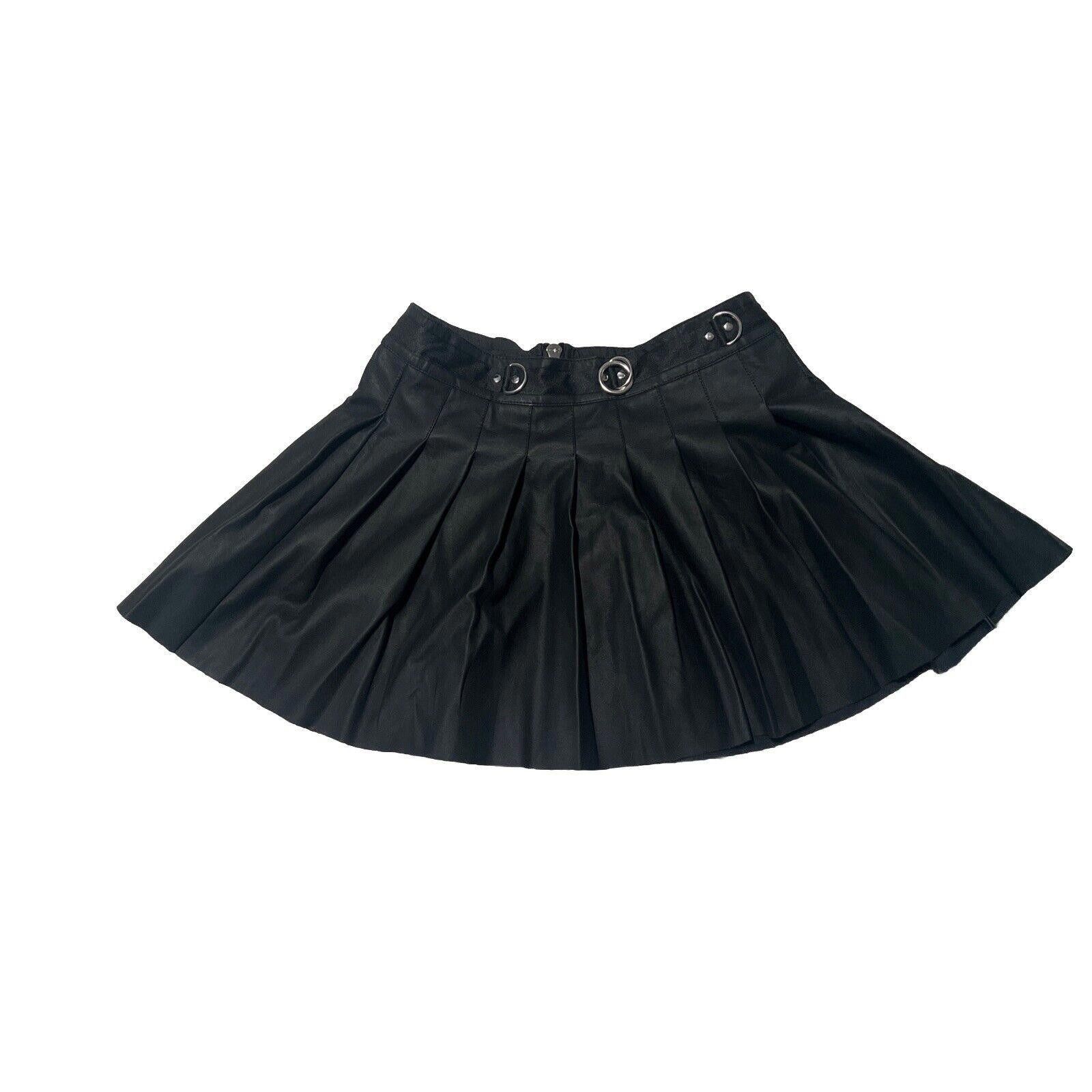 Designer Medium Black Spade Pleated Mini Skirt Goth Punk Dolls Kill Size 32" / US 10 / IT 46 - 1 Thumbnail