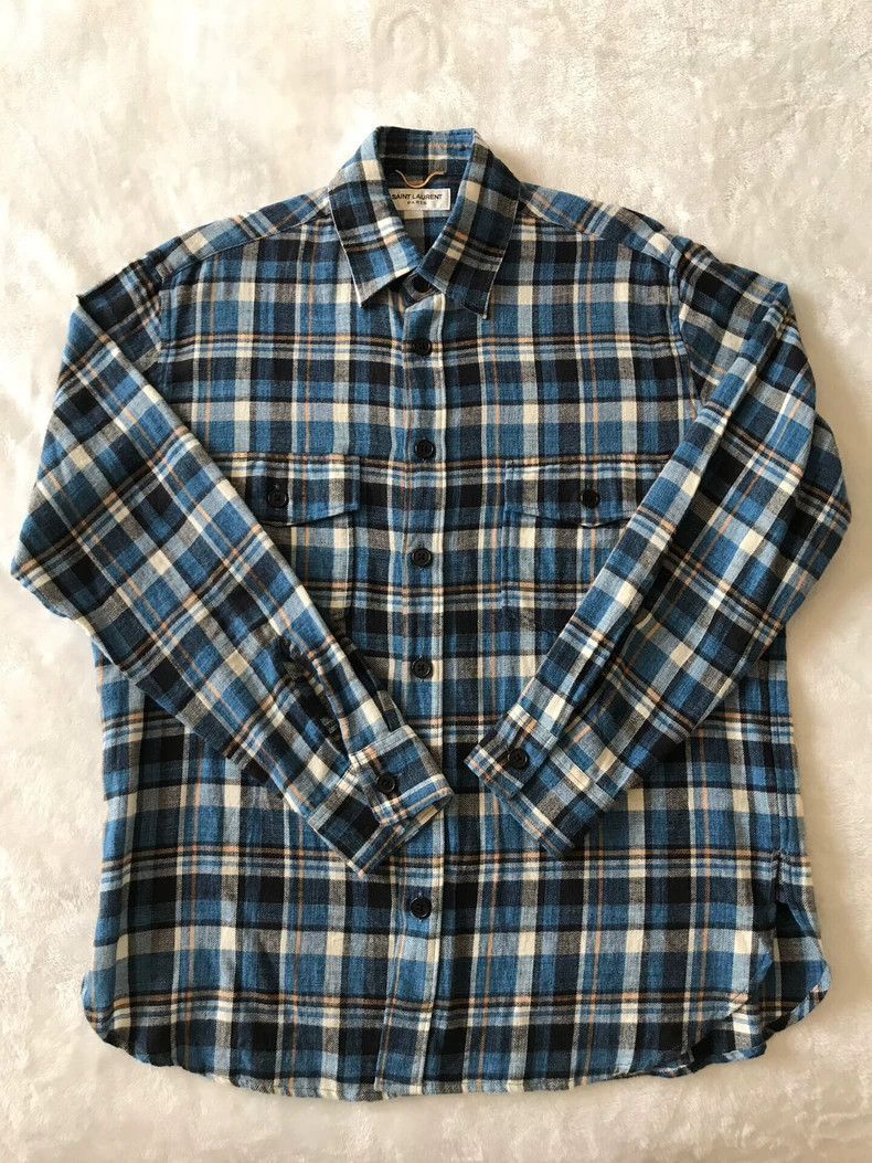 Saint Laurent Paris Saint Laurent Paris 15AW checkered shirt-2505 Size US M / EU 48-50 / 2 - 1 Thumbnail