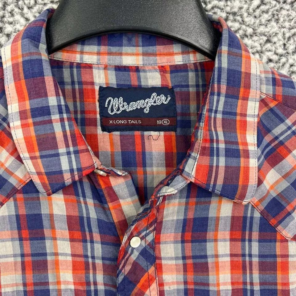 Wrangler Wrangler Shirt Men XL Plaid Button Up Pearl Snap Oversized Size US XL / EU 56 / 4 - 3 Thumbnail