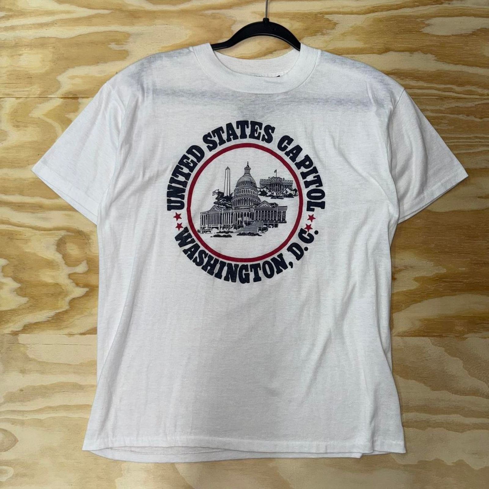 Vintage Vintage y2k united states washington DC 1980s thin t-shirt Size US XL / EU 56 / 4 - 1 Thumbnail