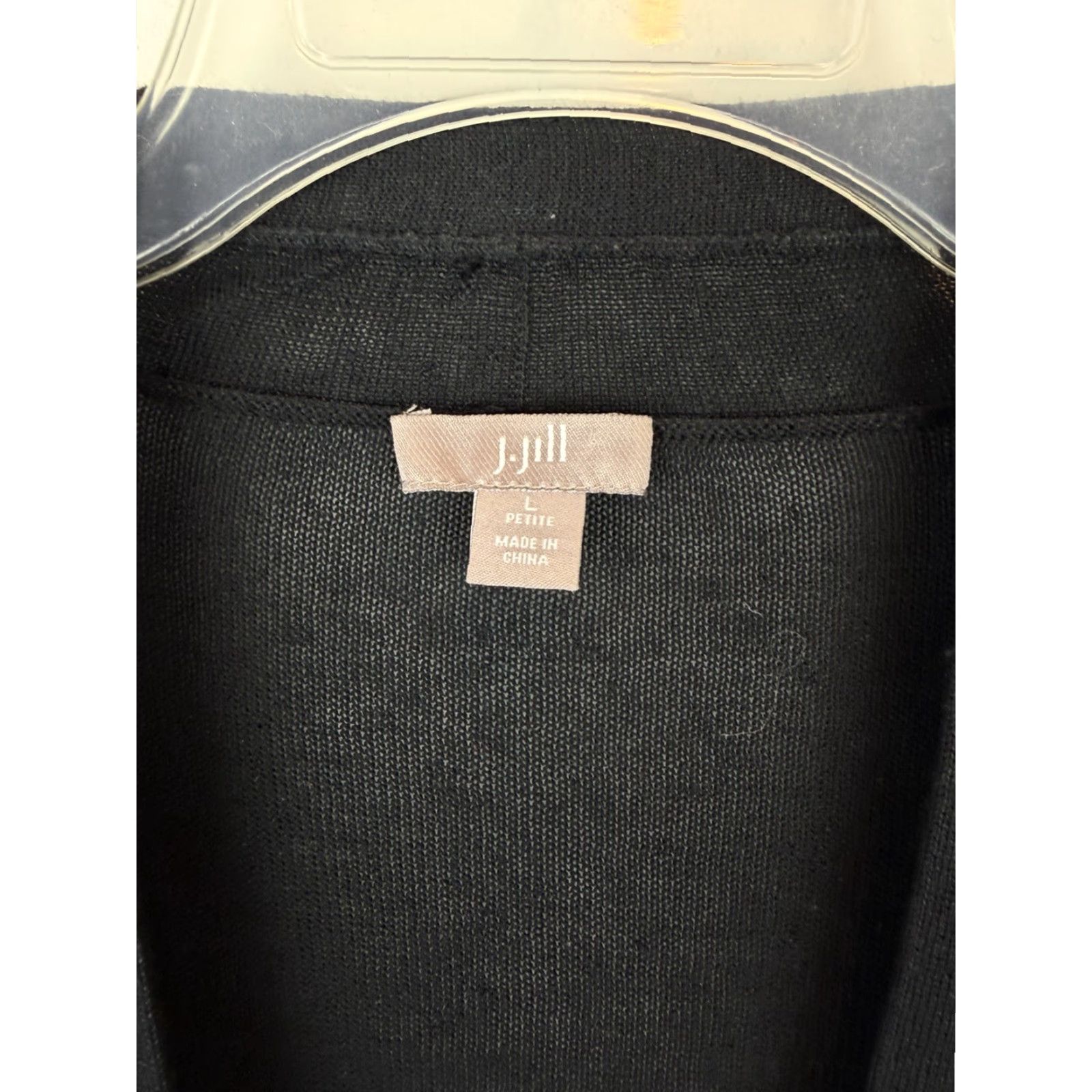 J. Jill J. Jill Cardigan Sweater Womens Large Black Linen Blend Knit Open Front Business Size L / US 10 / IT 46 - 7 Thumbnail