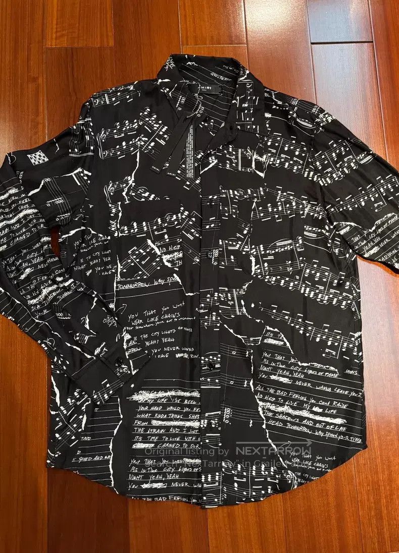 Amiri Amiri Classic silk music note shirt size S Size US S / EU 44-46 / 1 - 1 Thumbnail
