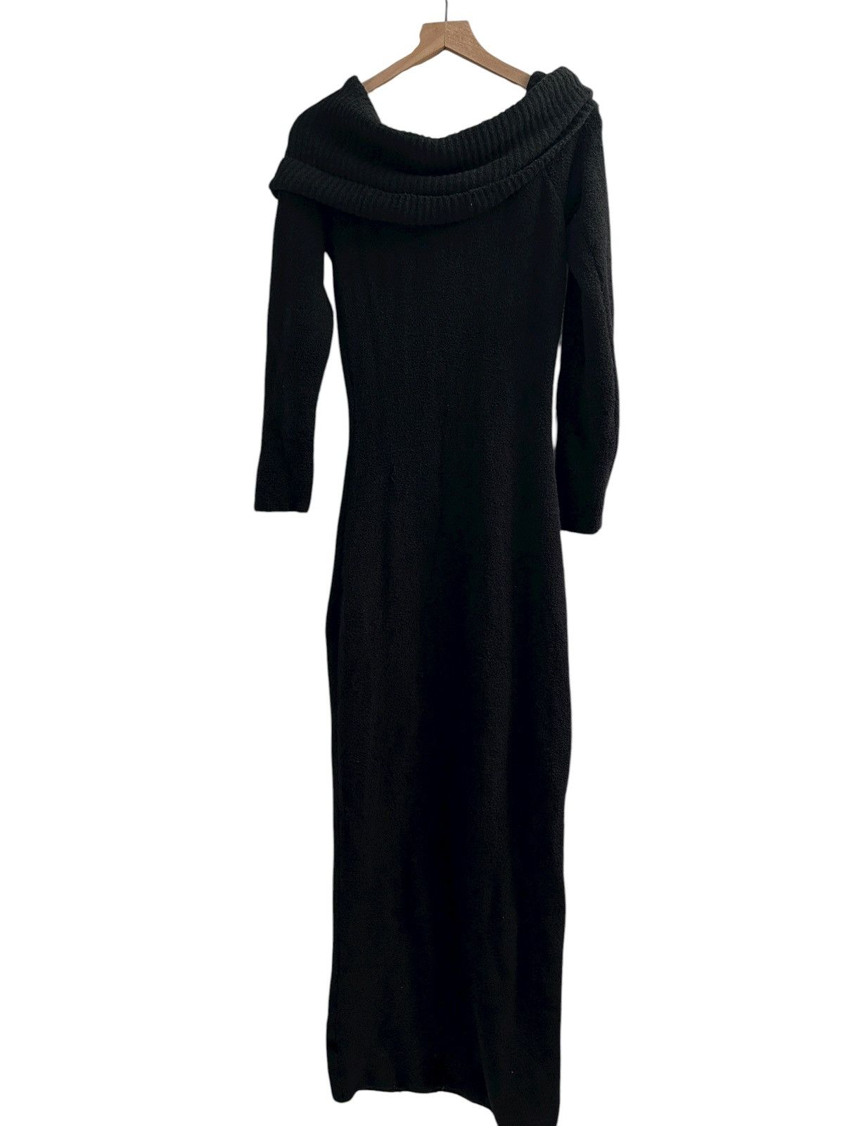 SKIMS NWT SKIMS Cozy Knit Off the Shoulder Dress XL Onyx Size XL / US 12-14 / IT 48-50 - 5 Thumbnail