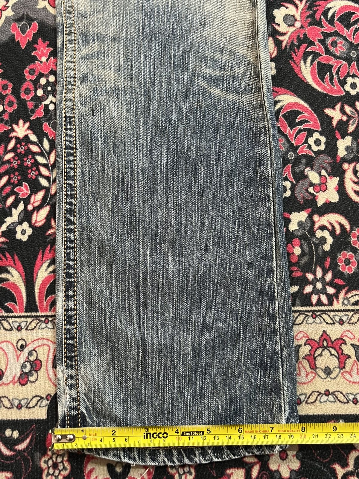 Edwin Vintage Edwin XVS Blue Faded Washed Whisker Straight Jeans Size US 30 / EU 46 - 14 Thumbnail