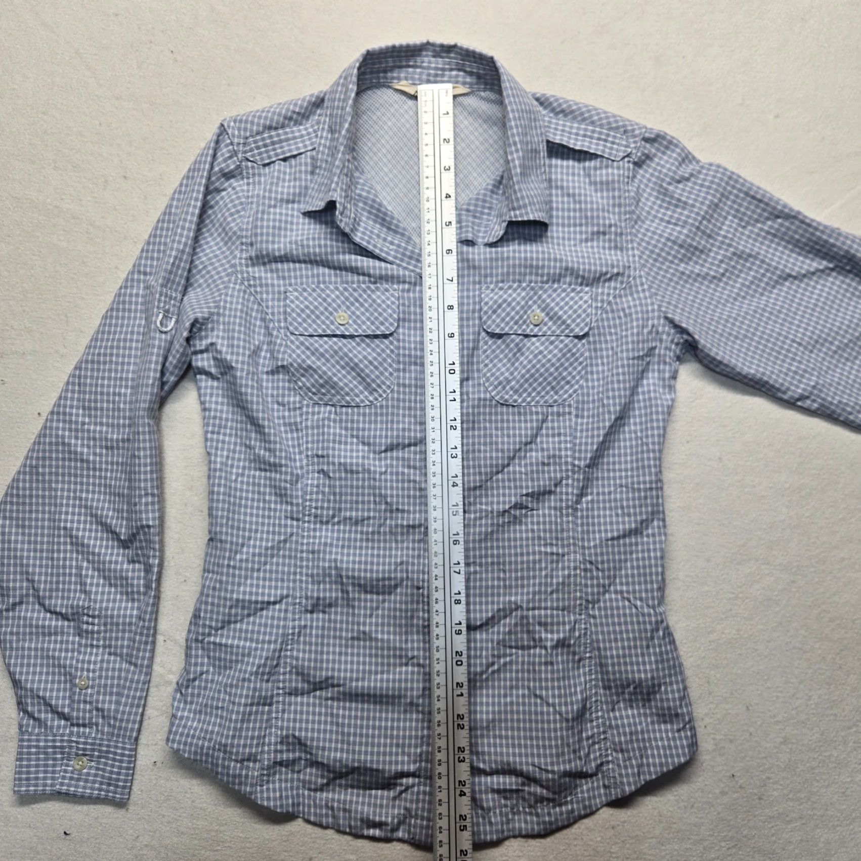 Vintage VINTAGE Ultimate Terrain Women’s Button-Up Shirt Long Sleeve Size S Blue Checkered Cotton Casual All Seasons Size S / US 4 / IT 40 - 5 Thumbnail