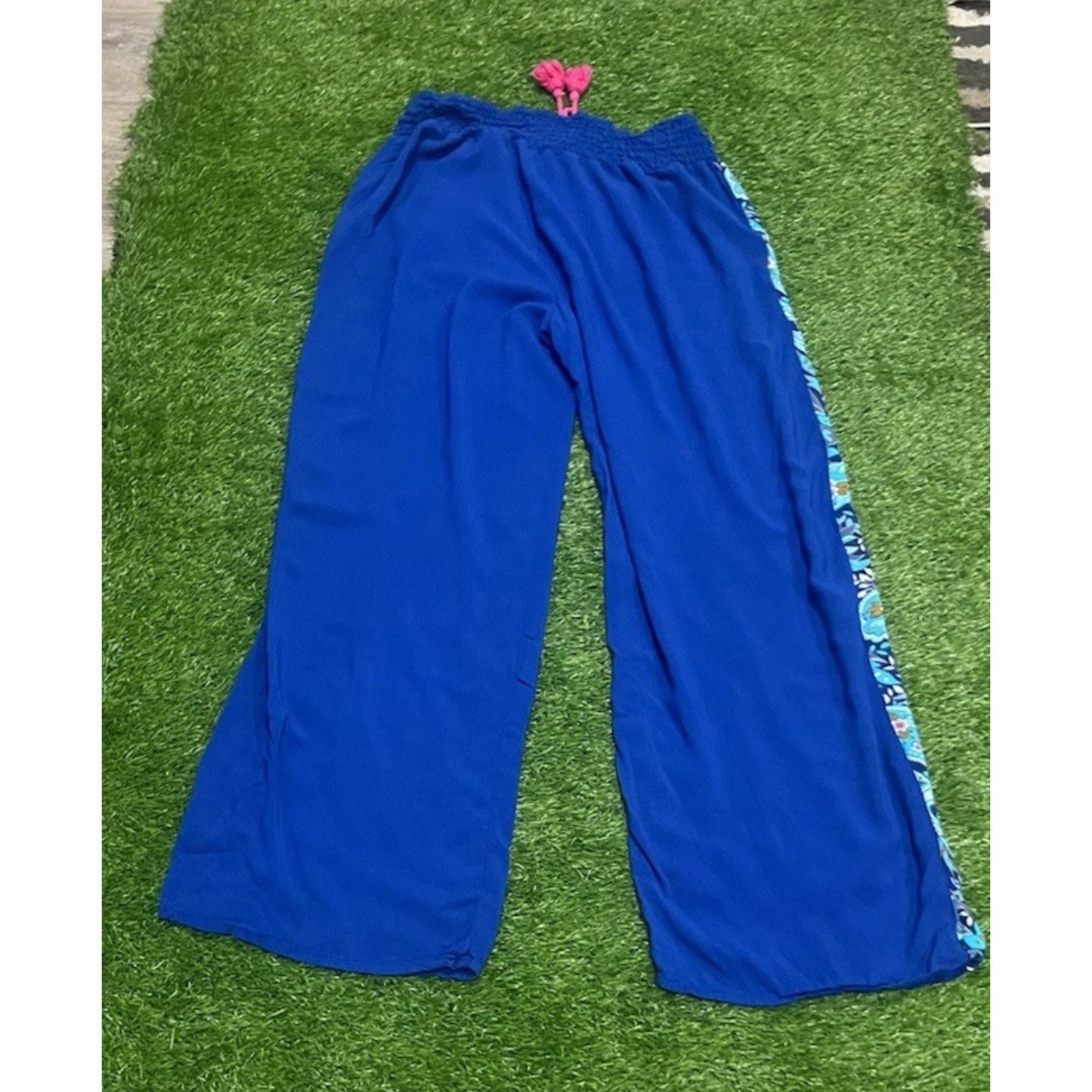 Vera Bradley Vera Bradley Smocked Waist Wide Leg Challis Pants XL Boho Size 30" / US 8 / IT 44 - 3 Thumbnail