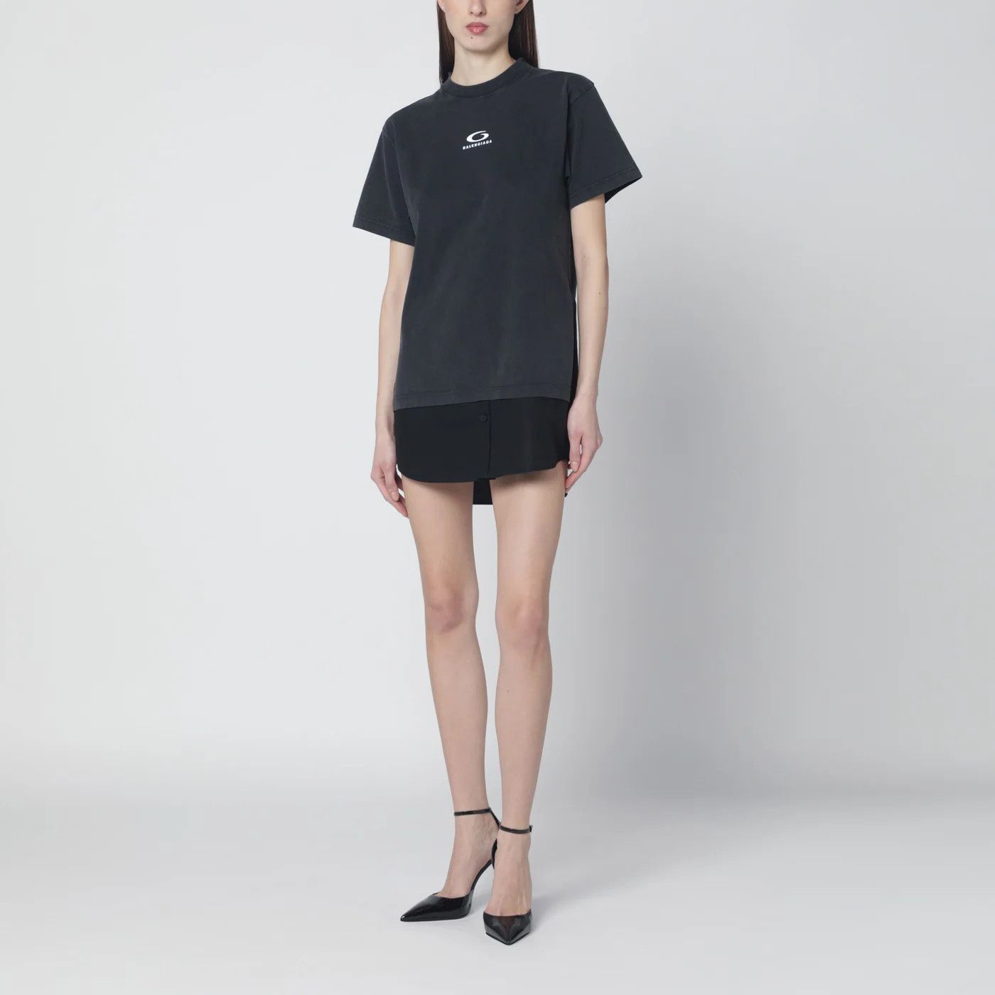 Balenciaga o1d2blof0426 Loop Sports Icon Mini Dress in Black Size S / US 4 / IT 40 - 2 Thumbnail