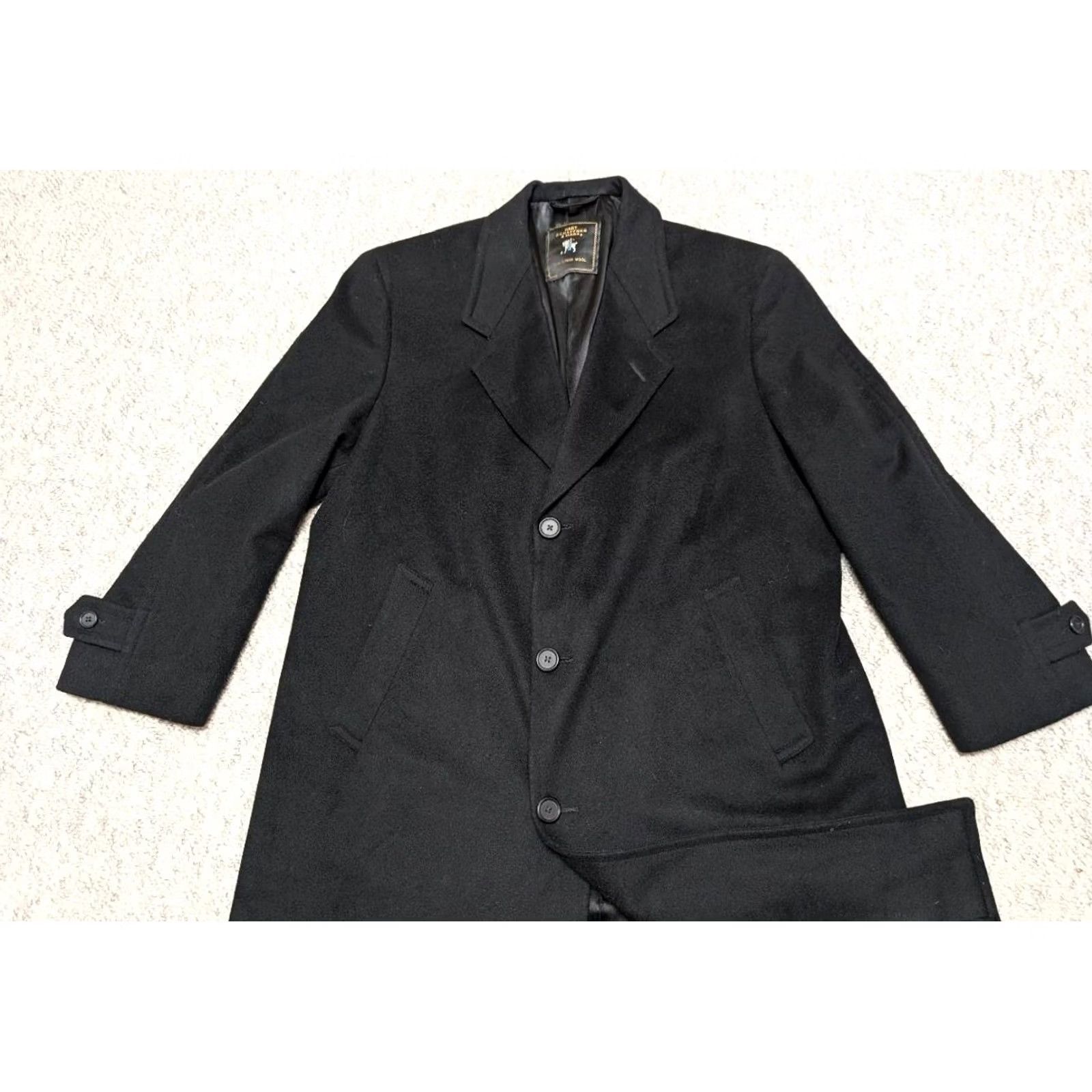 Hart Schaffner Marx VINTAGE Hart Schaffner Marx overcoat Men 2XL Wool Virgin Wool Black Coat 48 Long 1940s 50s 60s Mens Size US XXL / EU 58 / 5 - 5 Thumbnail