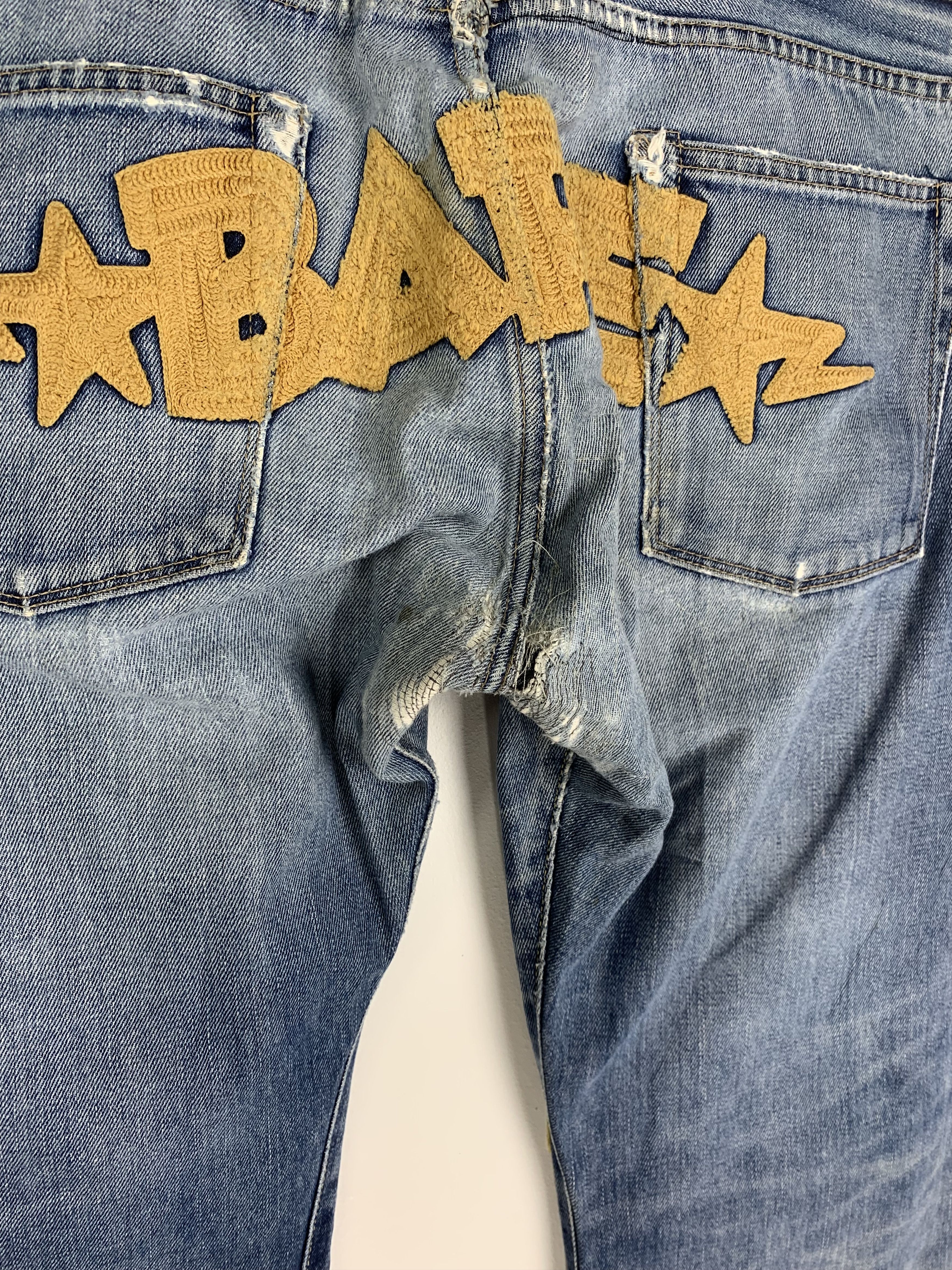 Bape OG A Bathing Ape Distressed Bape Jeans Bapesta Denim Size US 38 / EU 54 - 3 Thumbnail