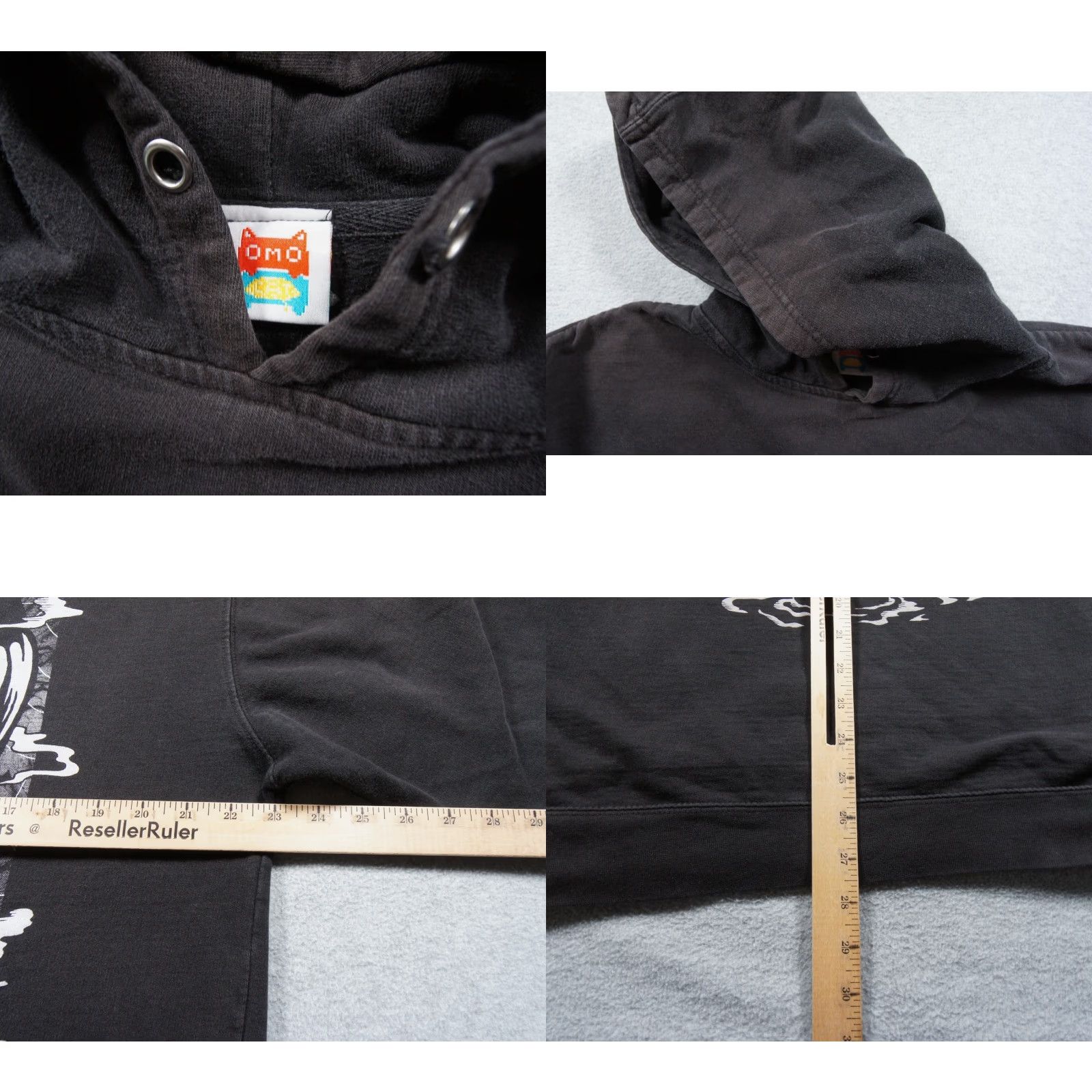OMOCAT Omocat Hoodie Mens L Black Widowboy Worn Distressed Faded Adult Sweatshirt Regular Fit Hooded Pullover All Seasons Logo Casual Outdoors Men Size US L / EU 52-54 / 3 - 9 Thumbnail