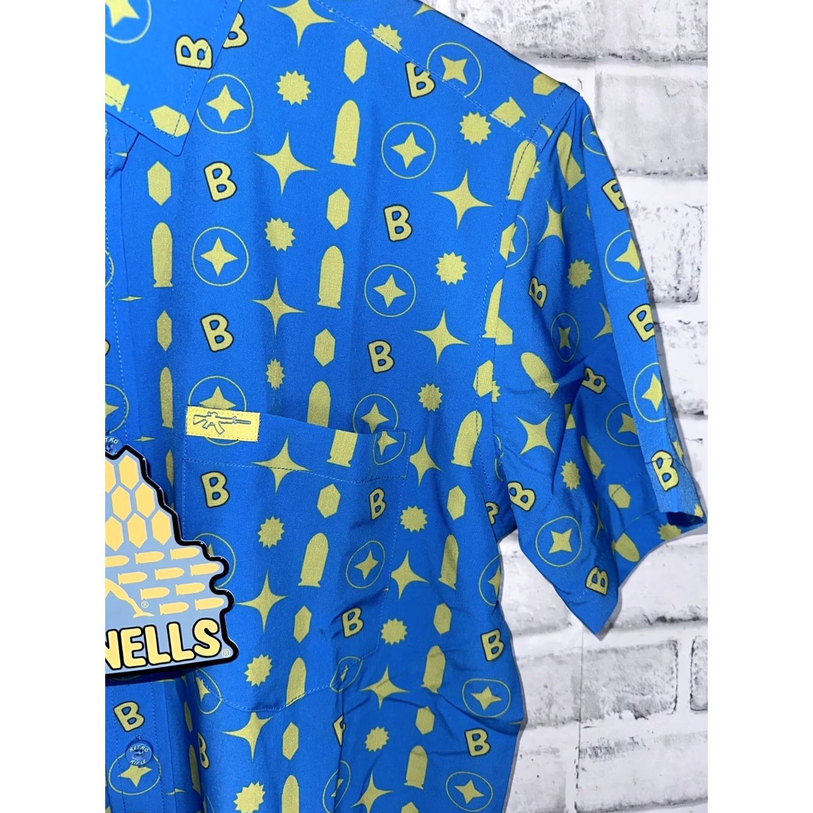 Etro VINTAGE Retro Rifle Shirt Mens S Blue Brownells Collab Button Ammo Bullet NEW Size US S / EU 44-46 / 1 - 4 Thumbnail