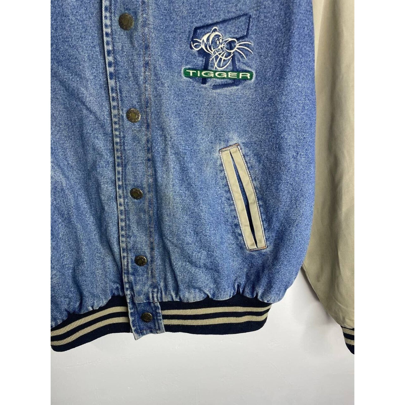 Disney × Vintage Vintage Disney Tigger Denim Varsity Jacket S Walt Disney Size US S / EU 44-46 / 1 - 3 Thumbnail