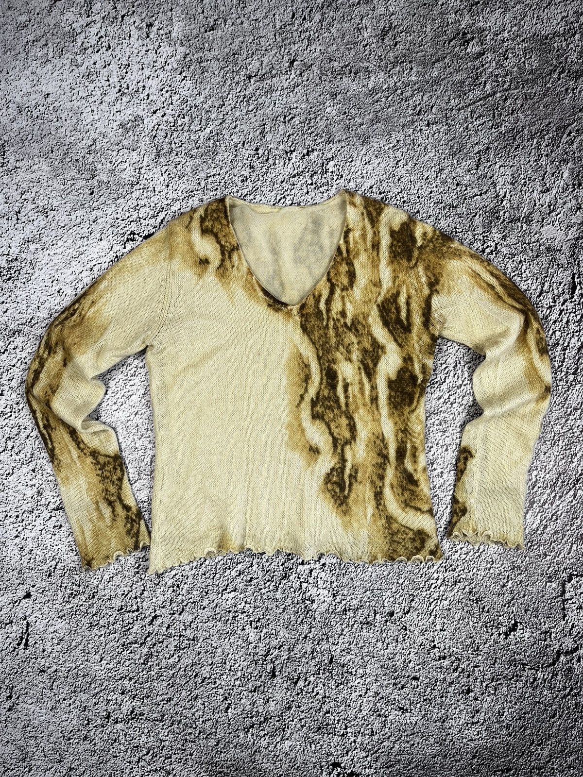 Vintage 90s all over light sweater avantgarde 00s style M