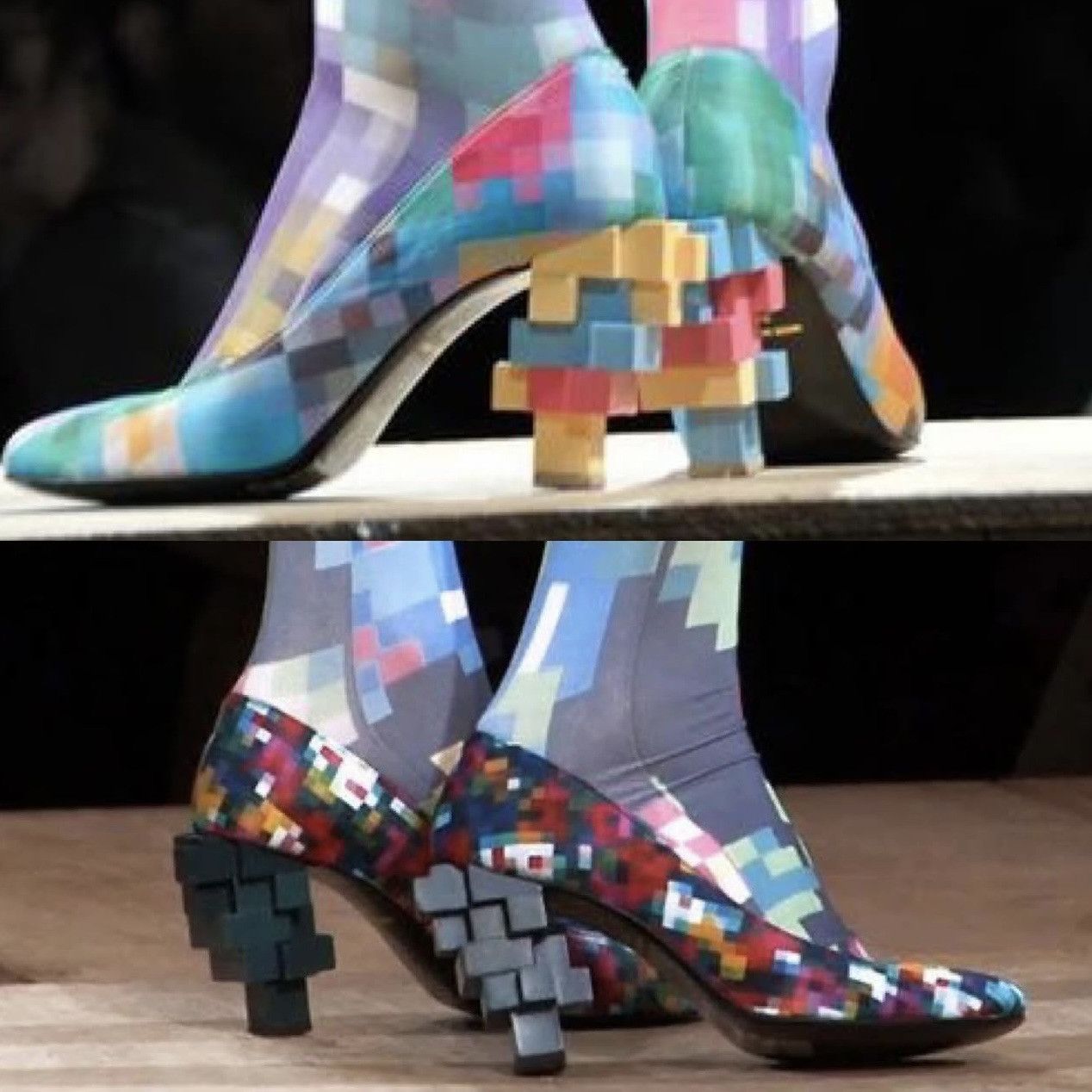 ANREALAGE AW2011 Pixelated Pumps Size US 6.5 / IT 36.5 - 2 Thumbnail